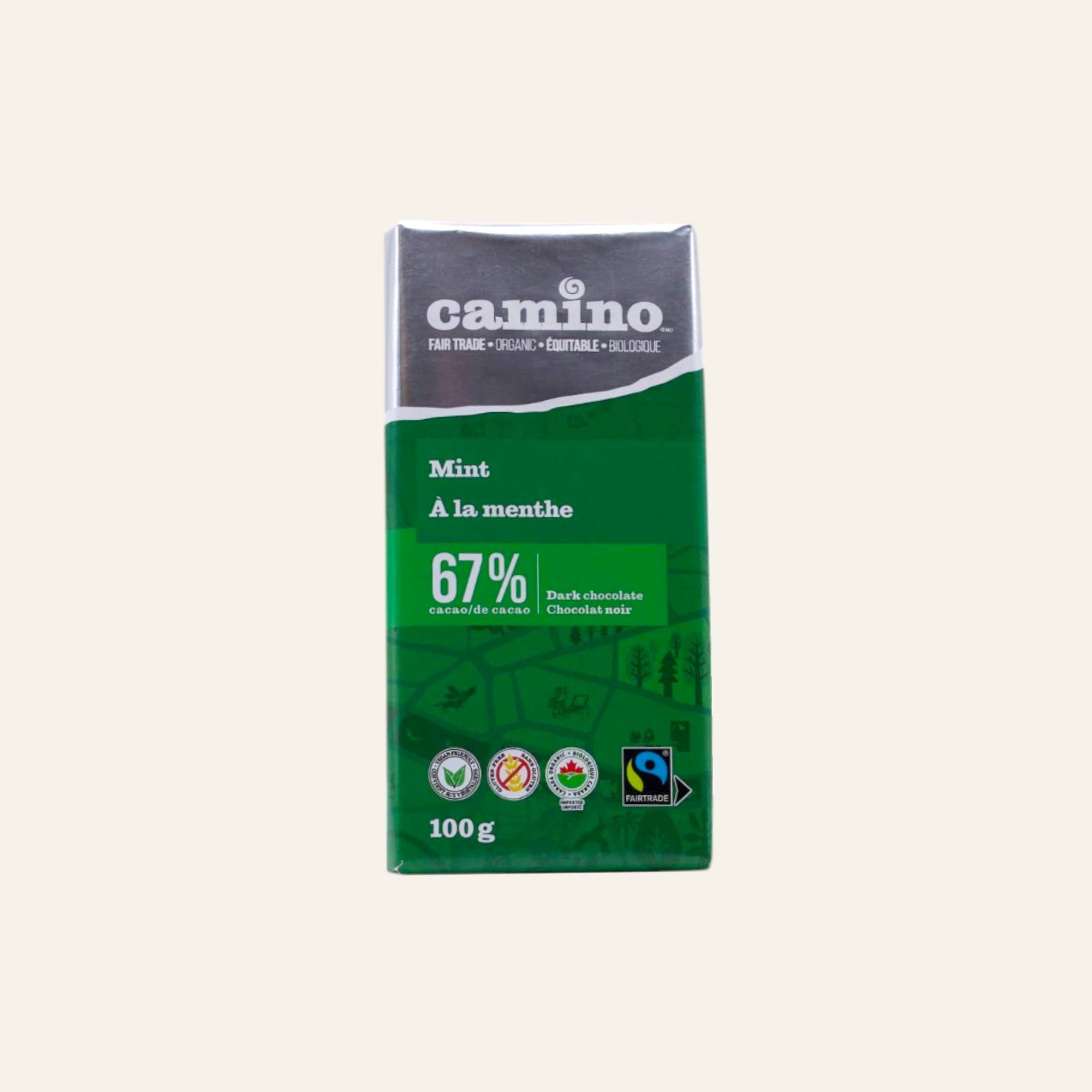 Camino Organic Mint Dark Chocolate Bar 100g