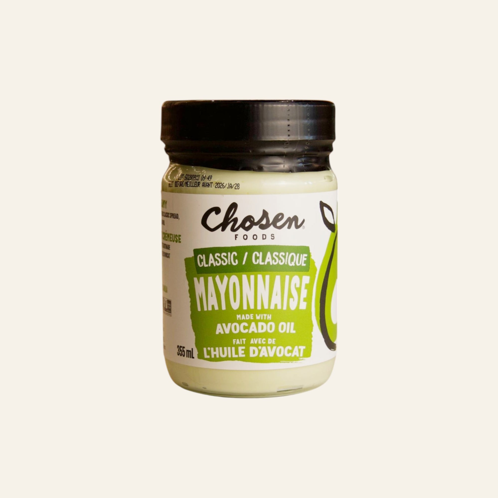 Chosen Foods Organic Avocado Mayonnaise 355mL