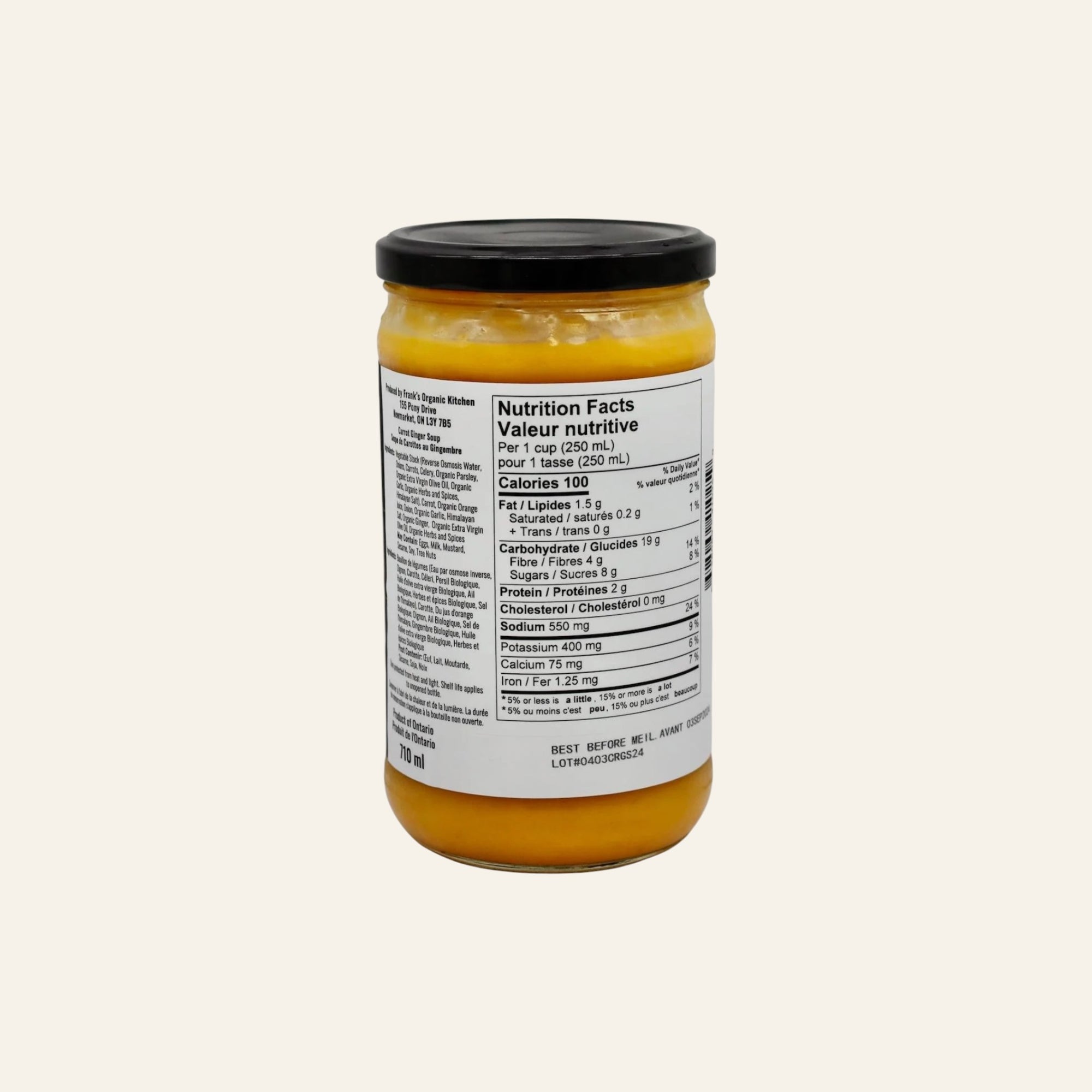 Frank's Organic Carrot Ginger Soup 710mL