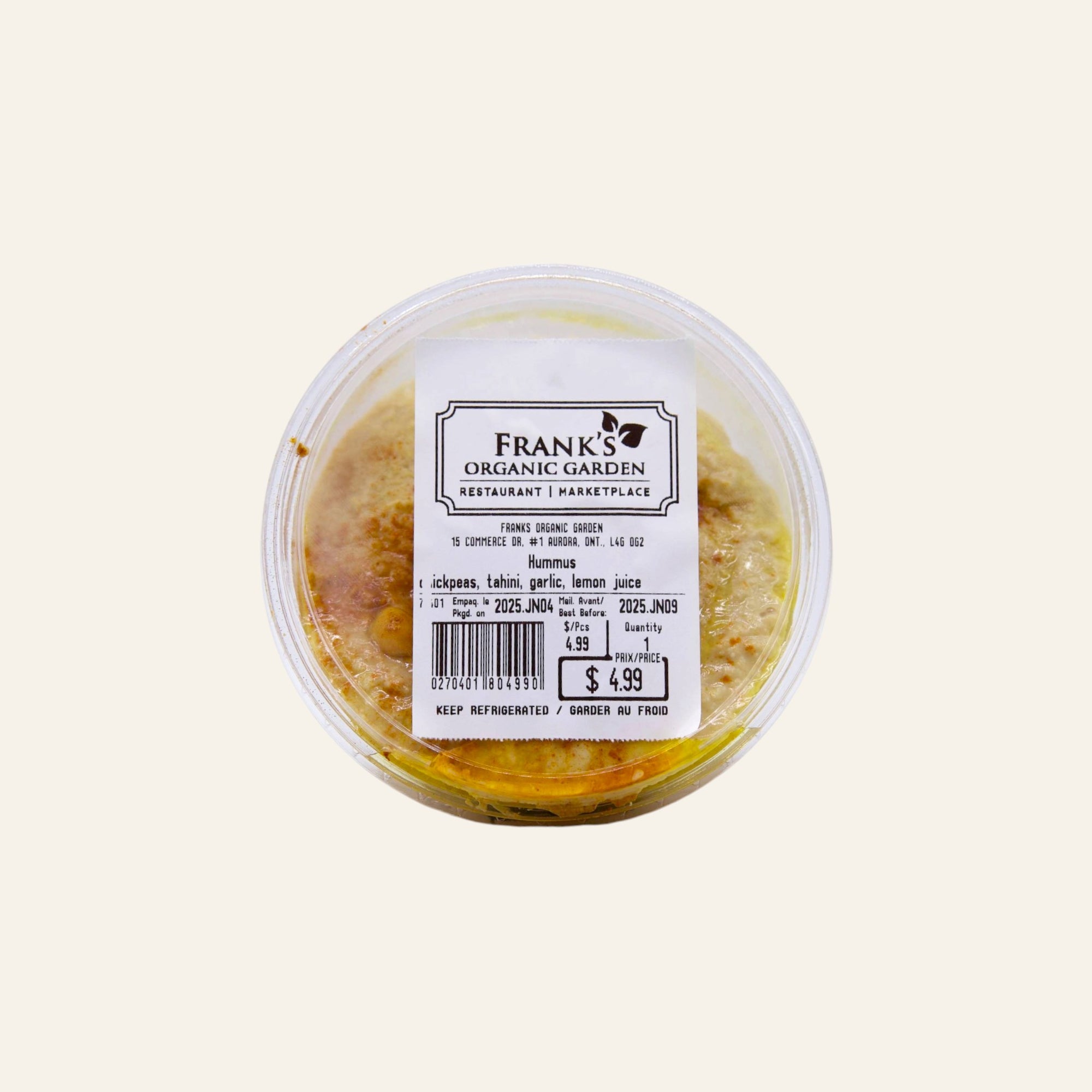 Frank's Organic Hummus