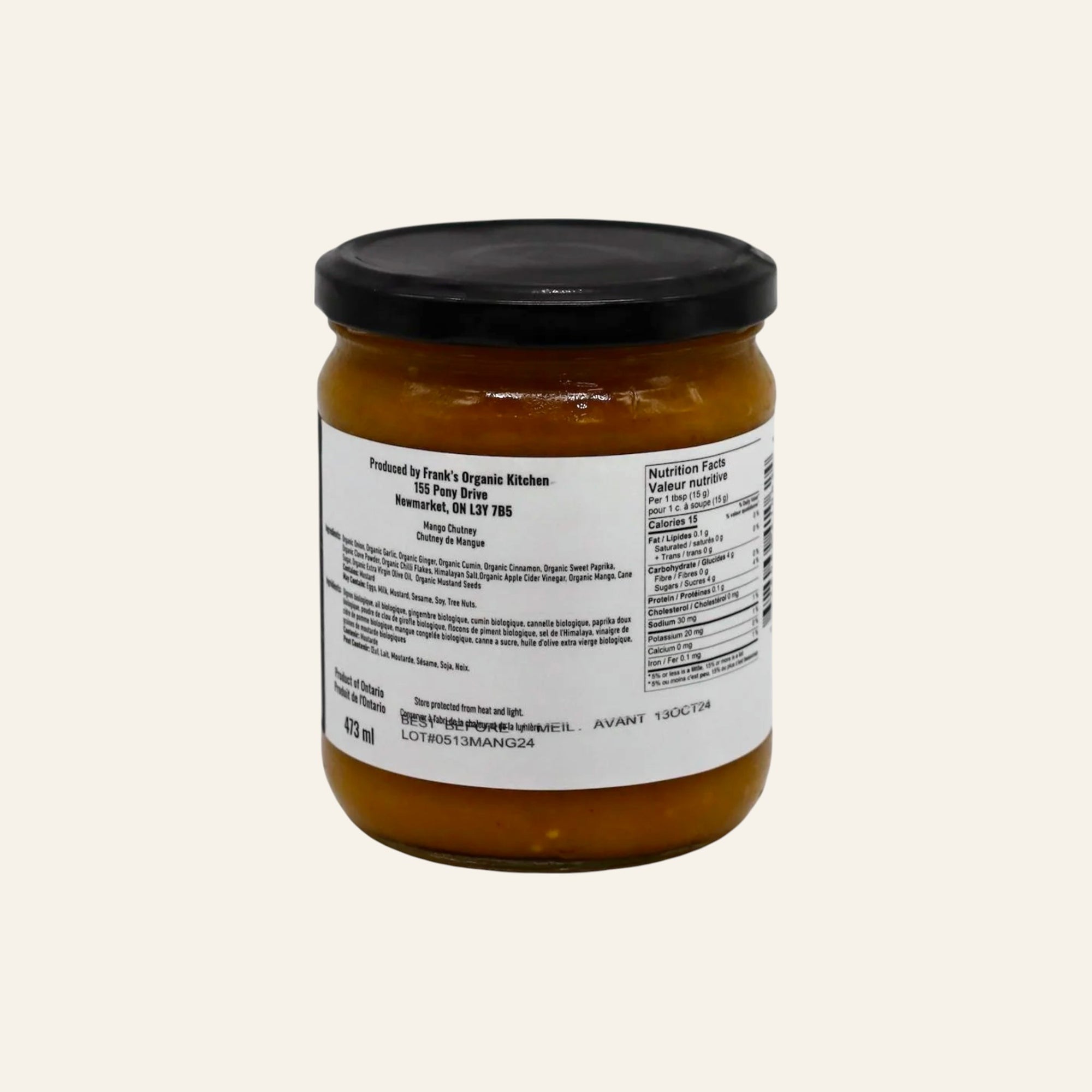 Frank's Organic Mango Chutney 473mL