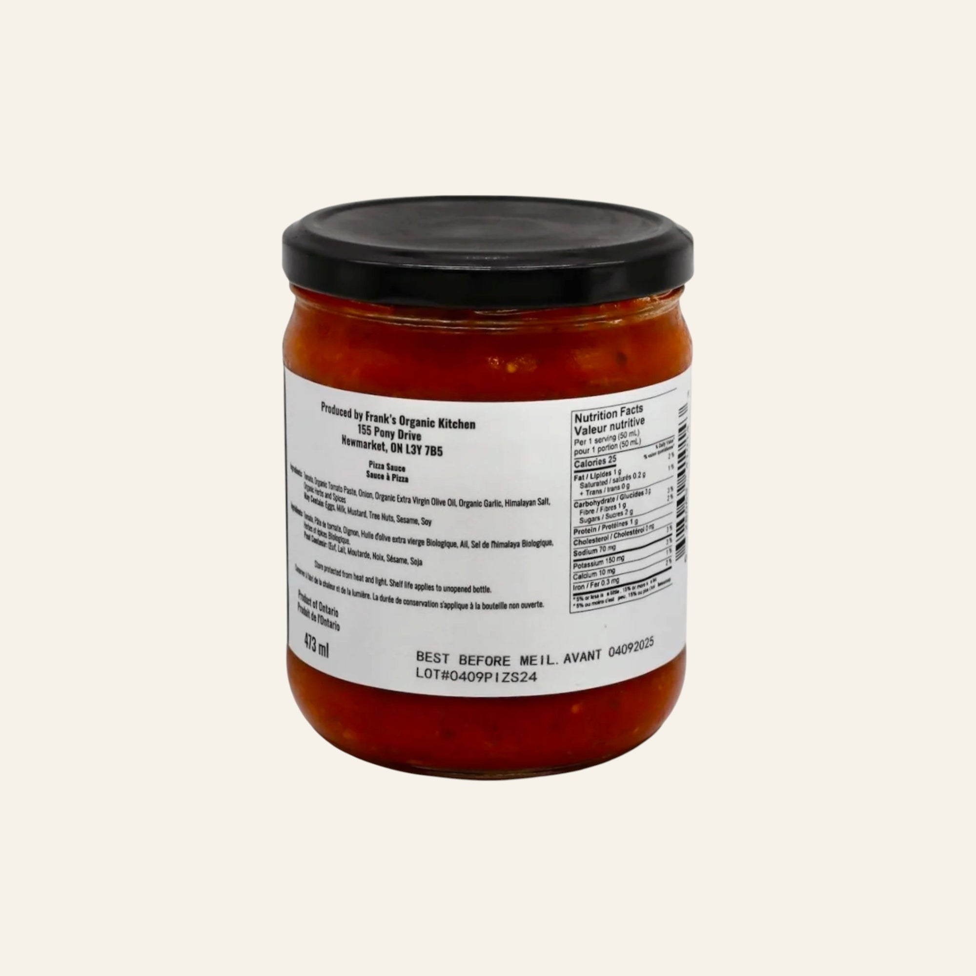 Frank's Organic Pizza Sauce 473mL