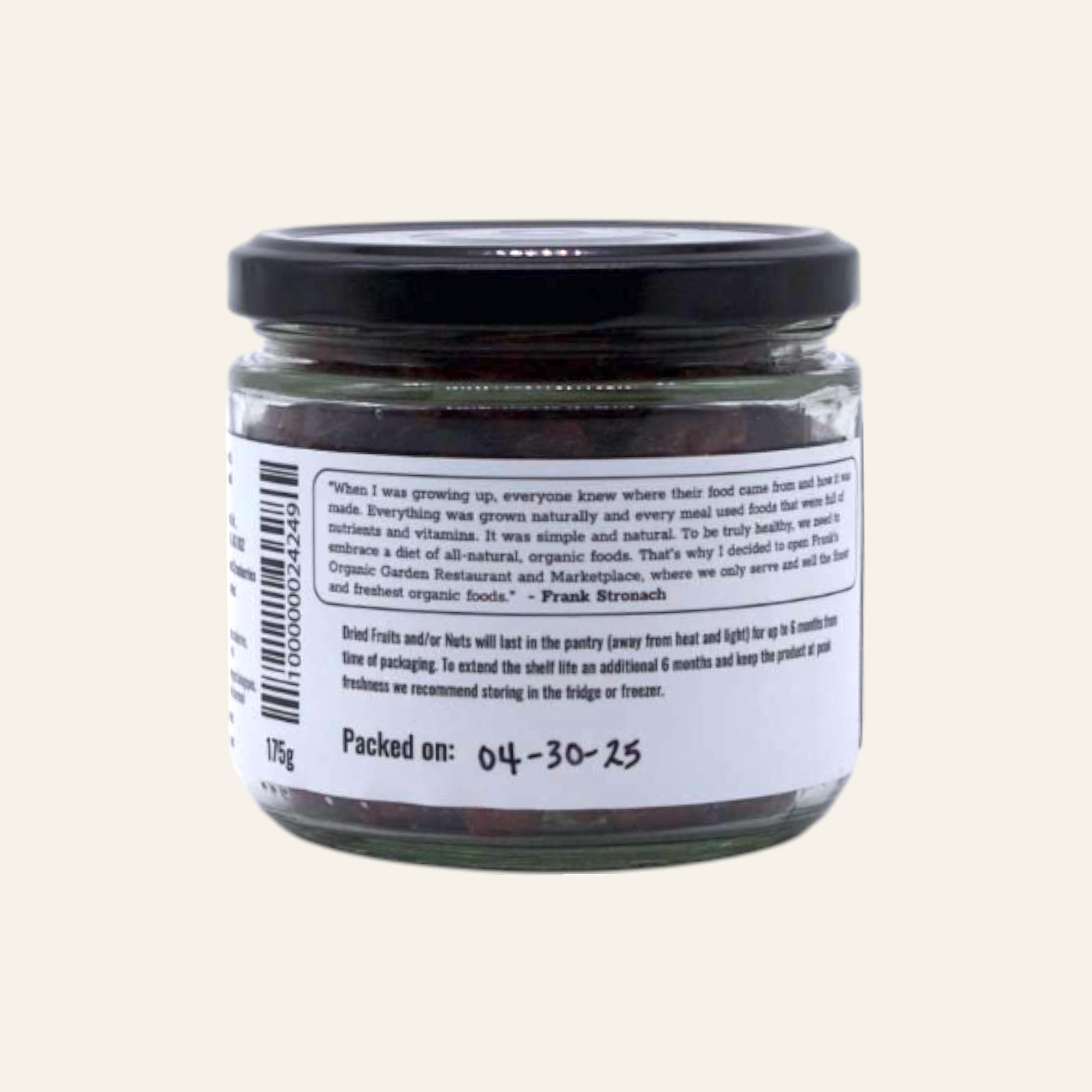 Frank’s Organic Sweetened Cranberries 175g