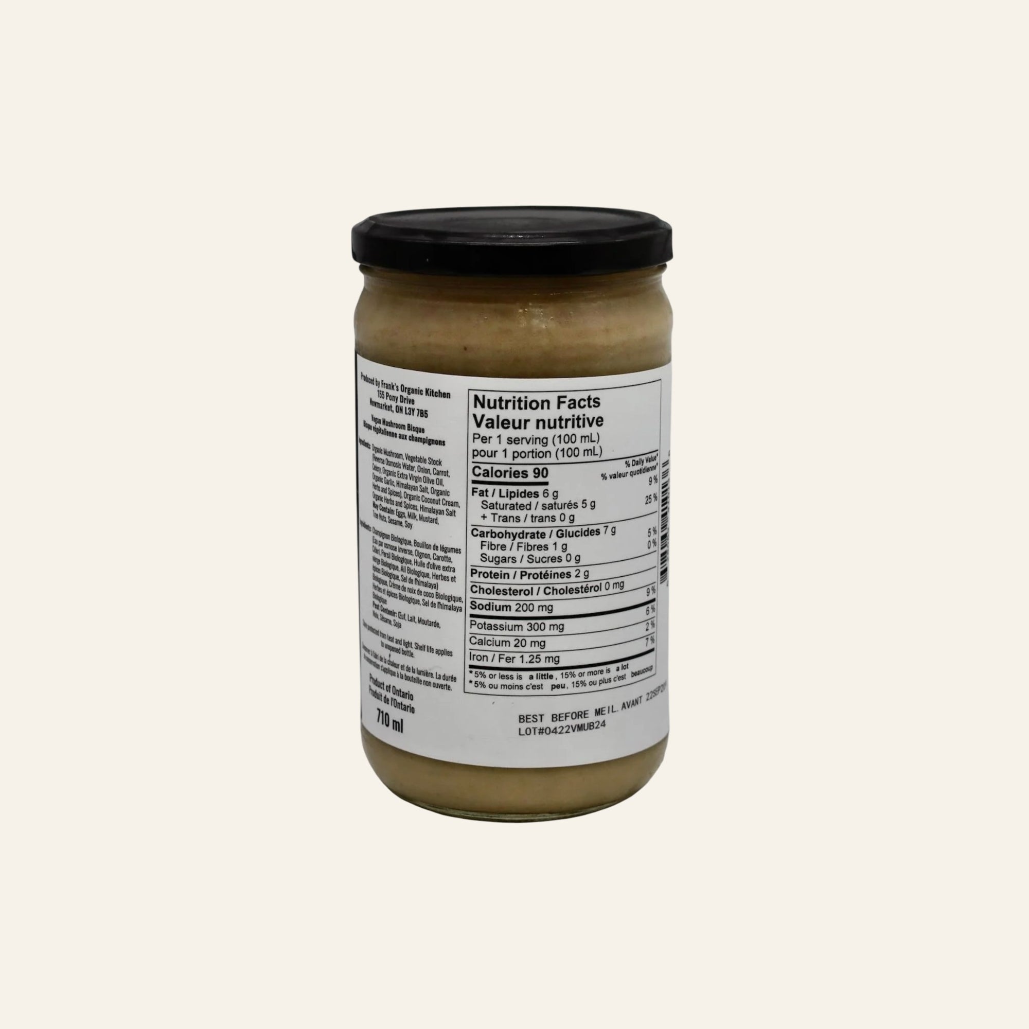 Frank's Organic Mushroom Bisque 710mL