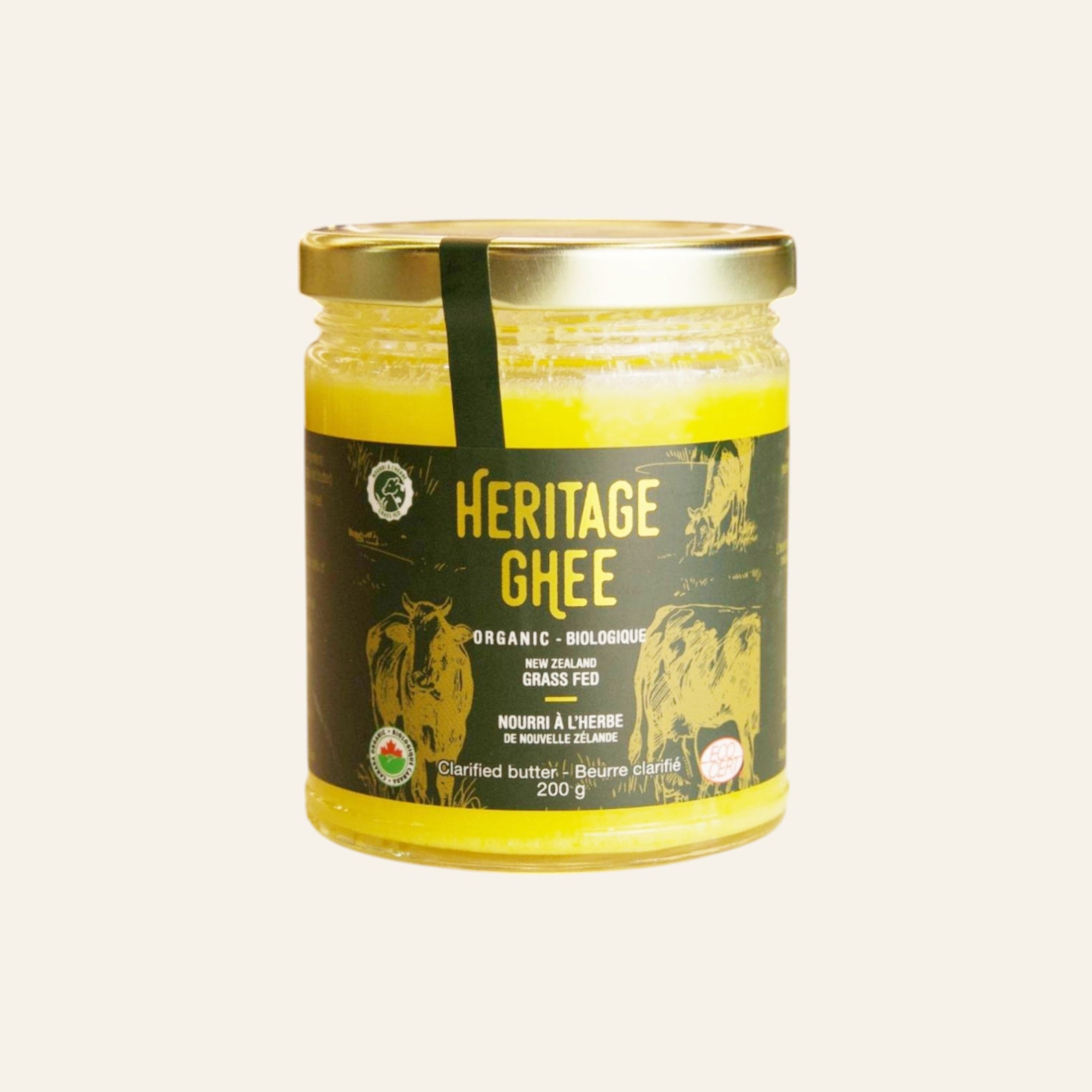 Heritage Organic New Zealand Grass Fed Ghee 200g