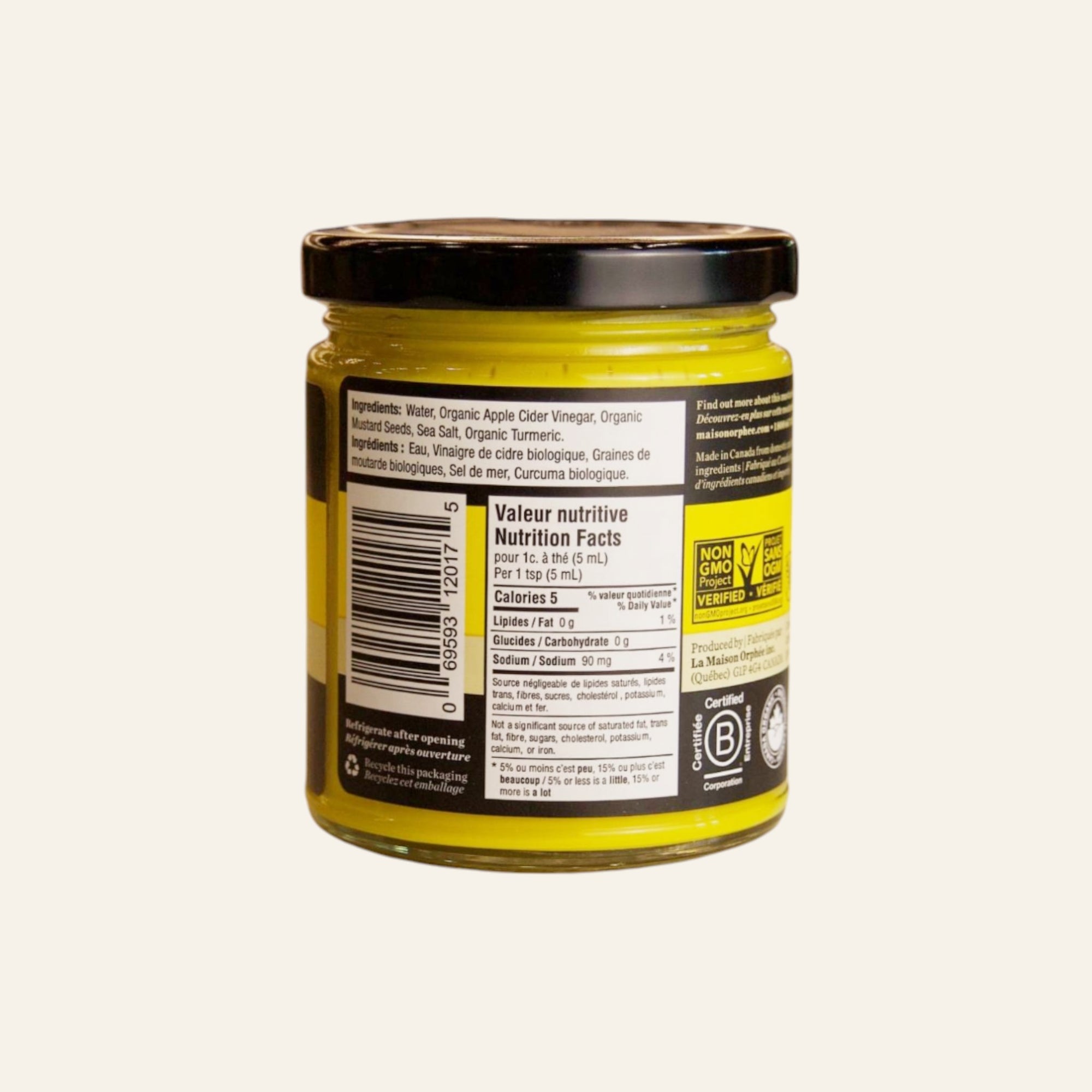 Maison Orphee Organic Yellow Mustard with Turmeric 250mL