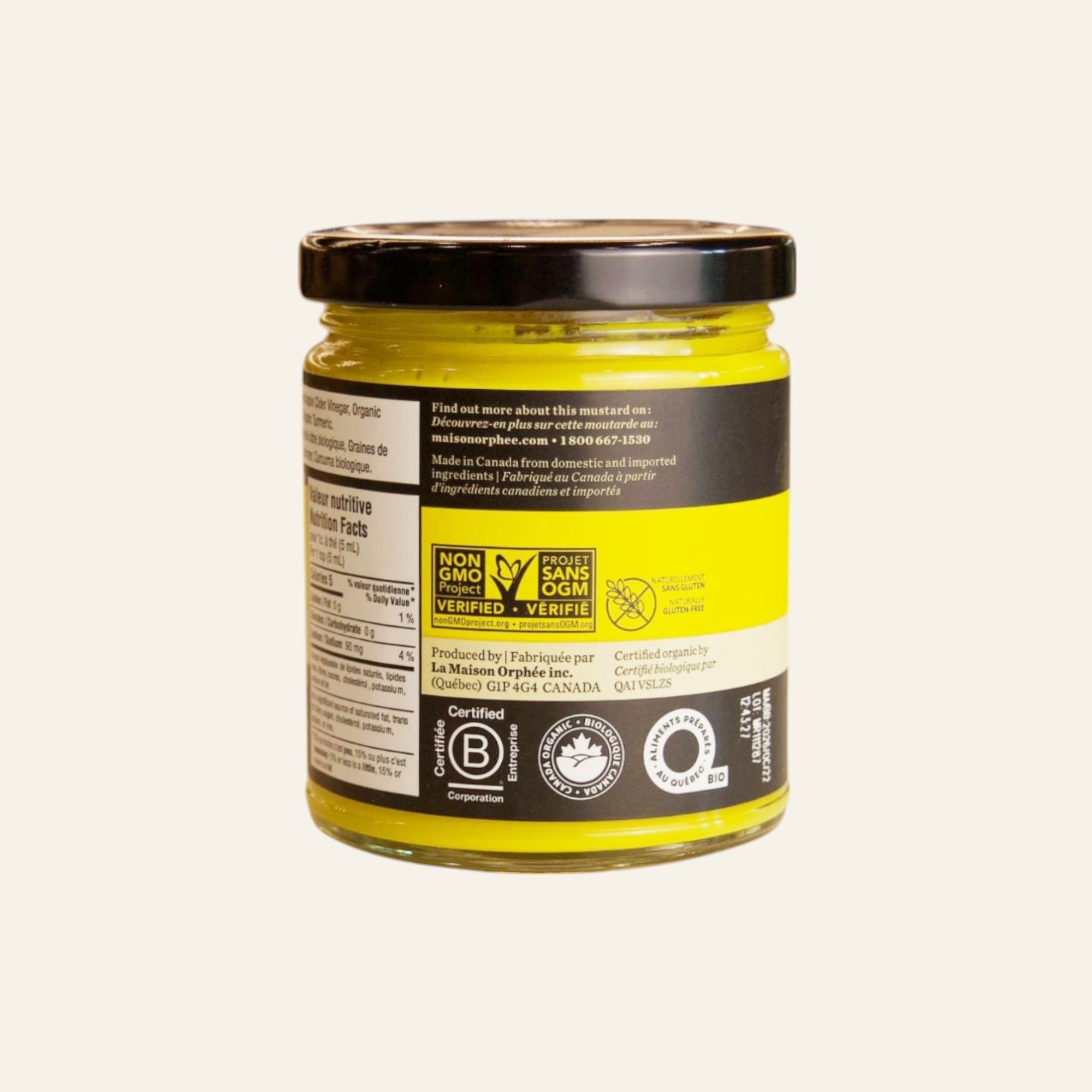 Maison Orphee Organic Yellow Mustard with Turmeric 250mL