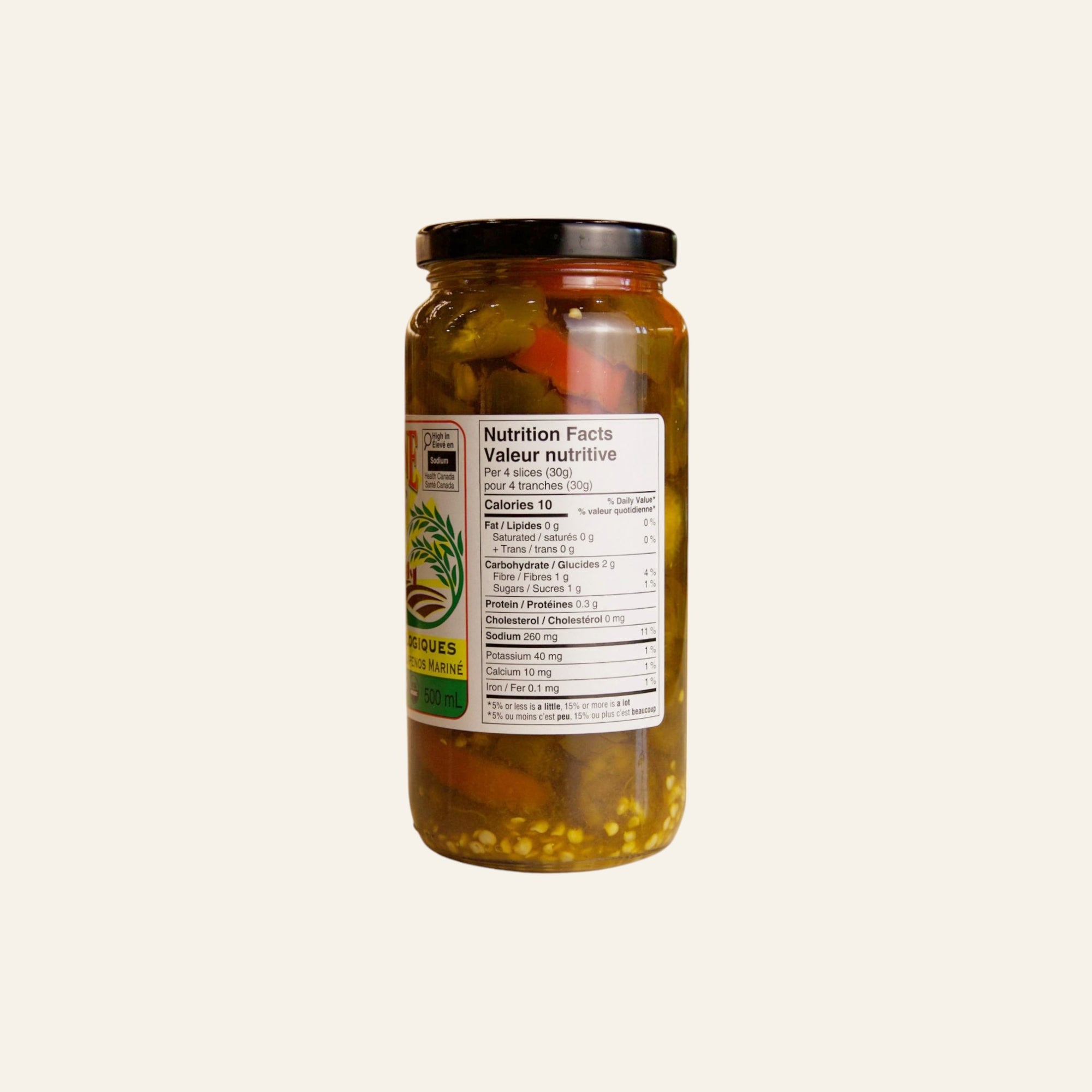 Sunshine Farms Organic Pickled Jalapeno Peppers 500mL