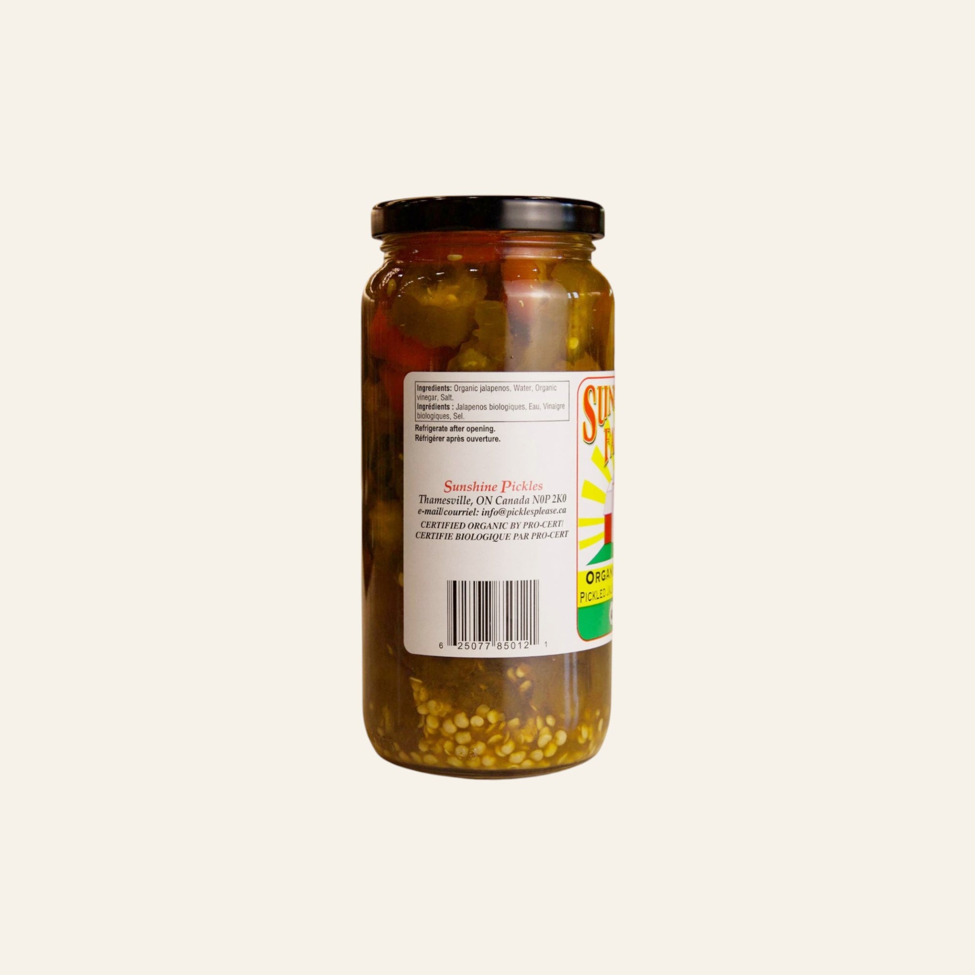 Sunshine Farms Organic Pickled Jalapeno Peppers 500mL