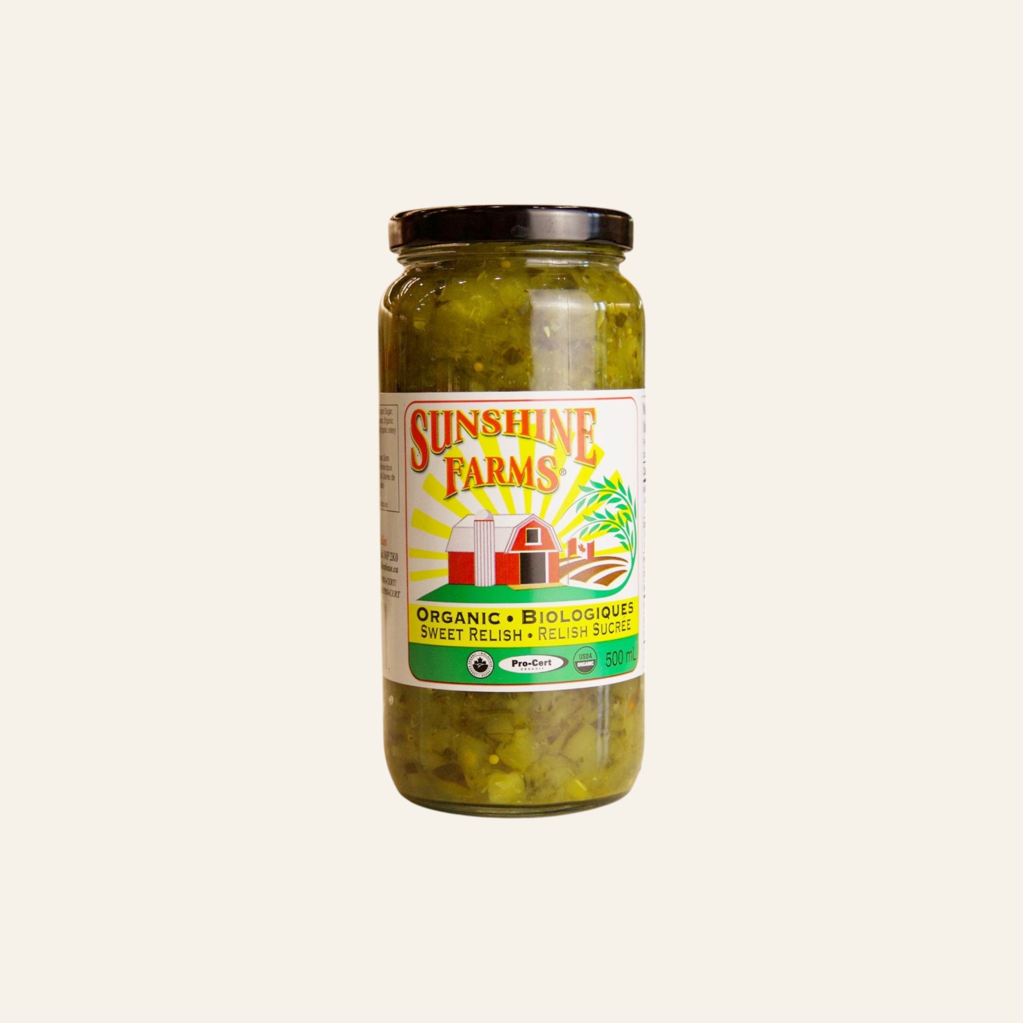 Sunshine Farms Organic Sweet Relish 500mL