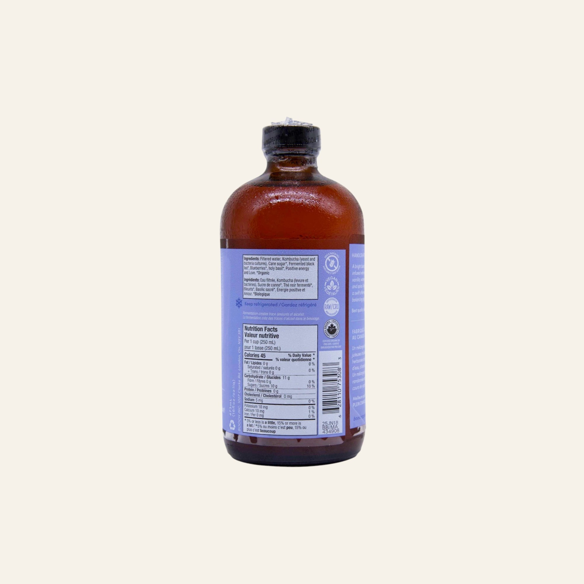 Booch Organic Blueberry Holy Basil Kombucha 473ml