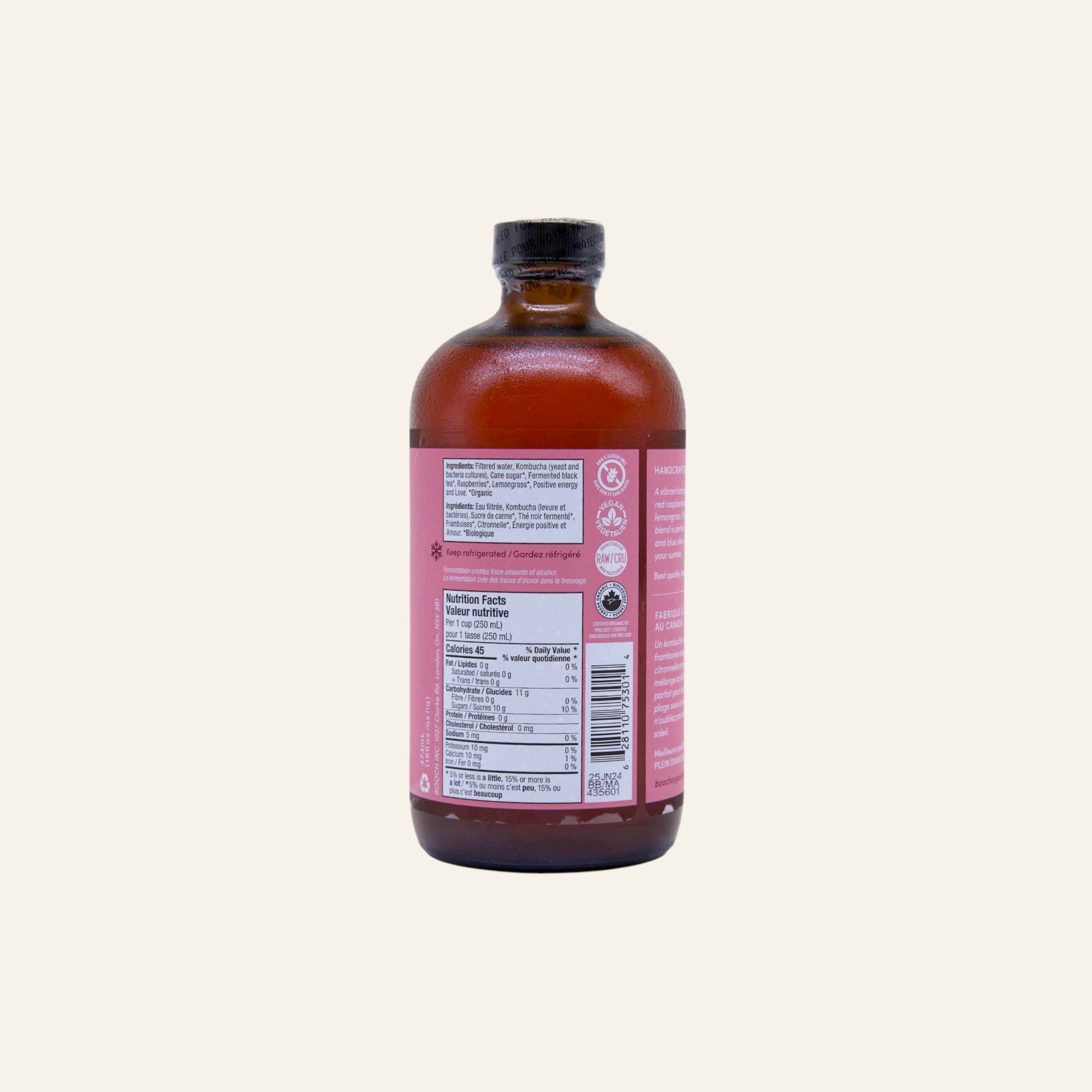 Booch Organic Raspberry Lemonade Kombucha 473mL