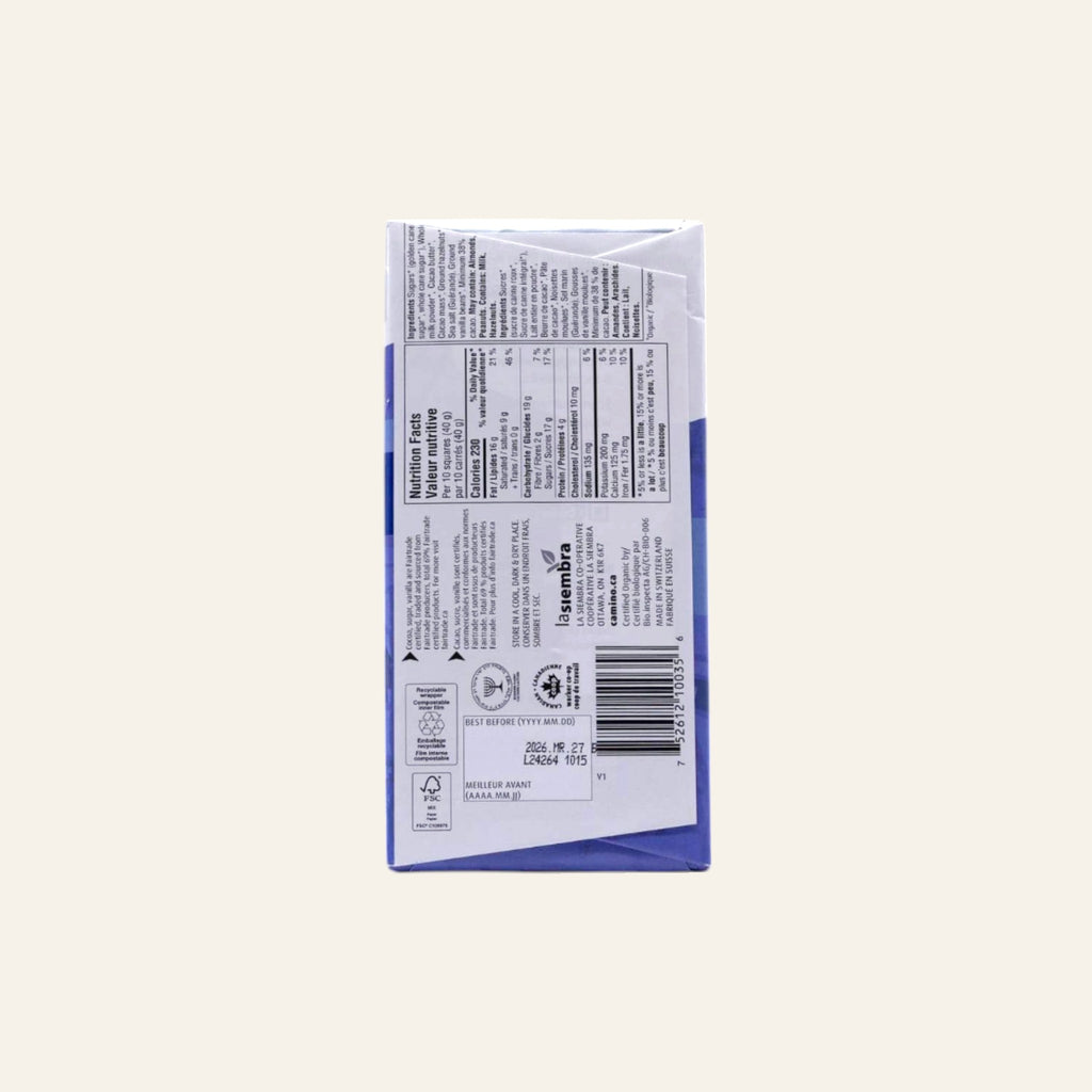 Camino Organic Sea Salt Milk Chocolate Bar 100g