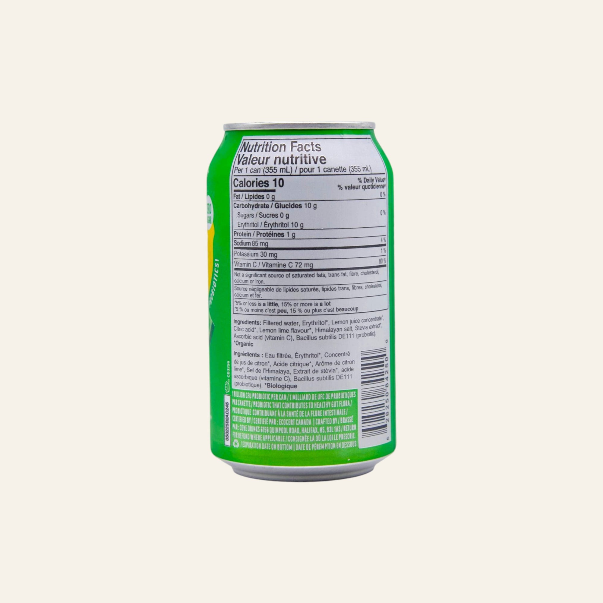 Cove Organic Lemon Lime Soda 355mL