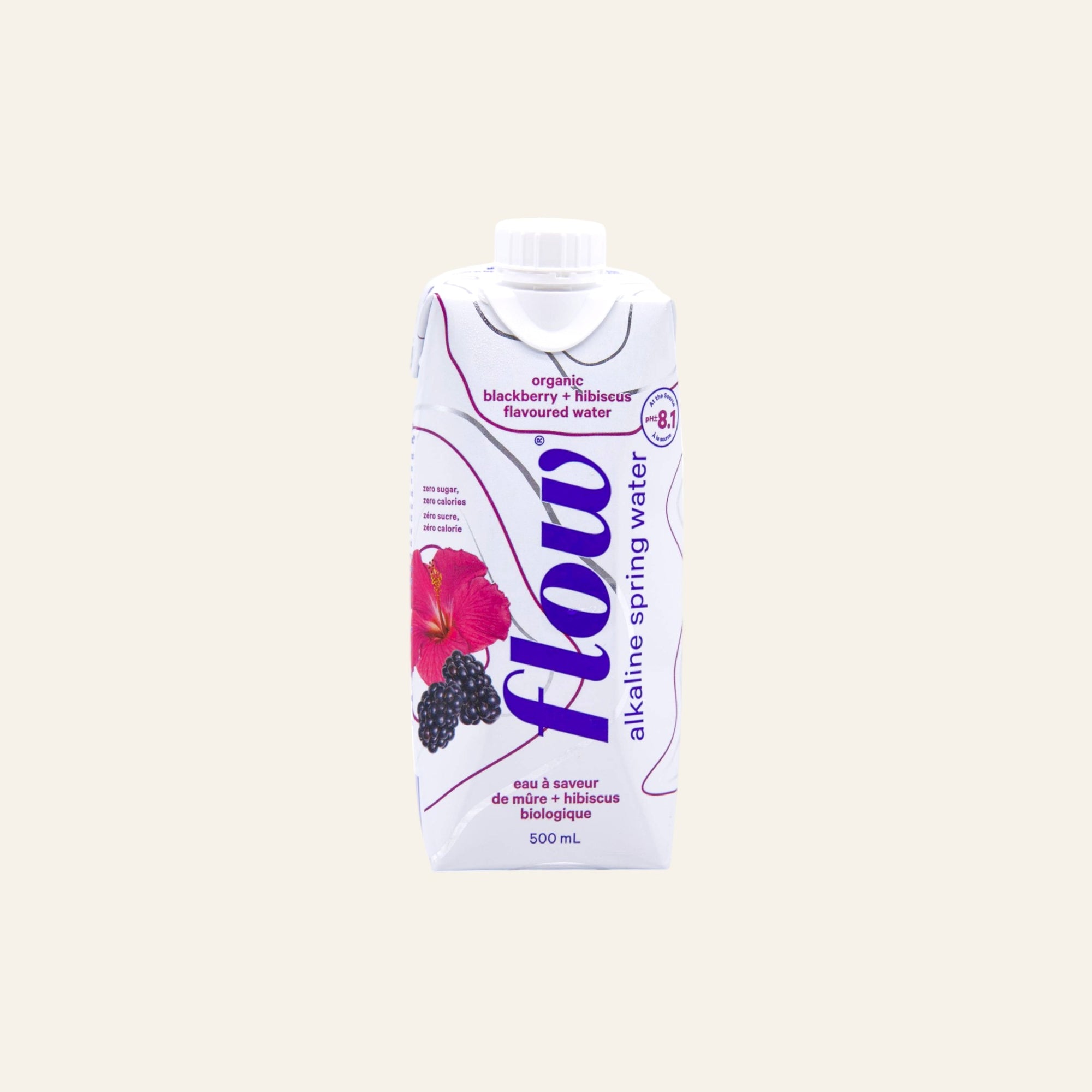Flow Organic Blackberry Hibiscus Water 500mL
