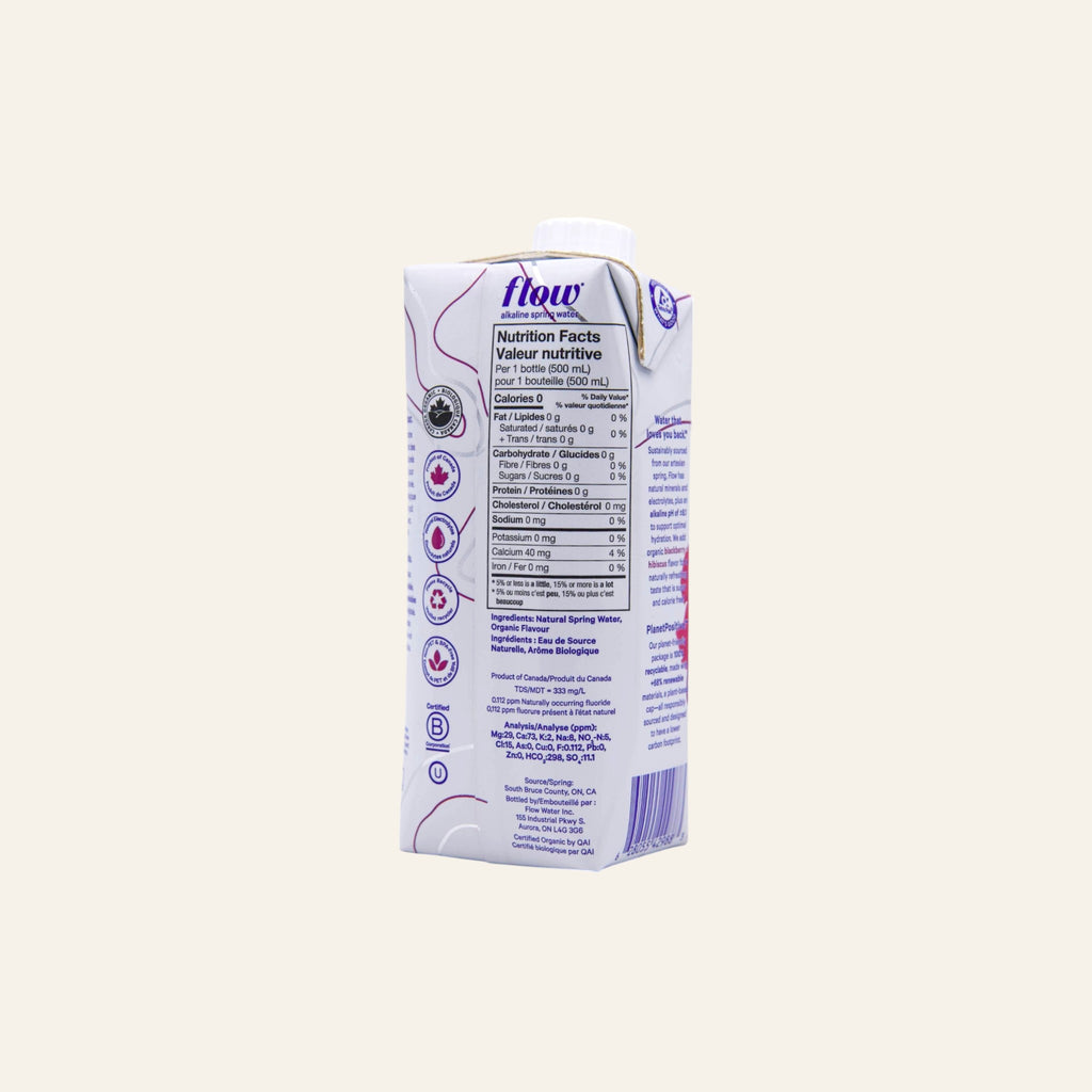 Flow Organic Blackberry Hibiscus Water 500mL