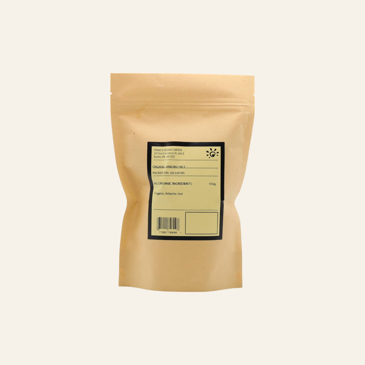 Frank's Organic Arborio Rice 550g – Frank's Organic Garden
