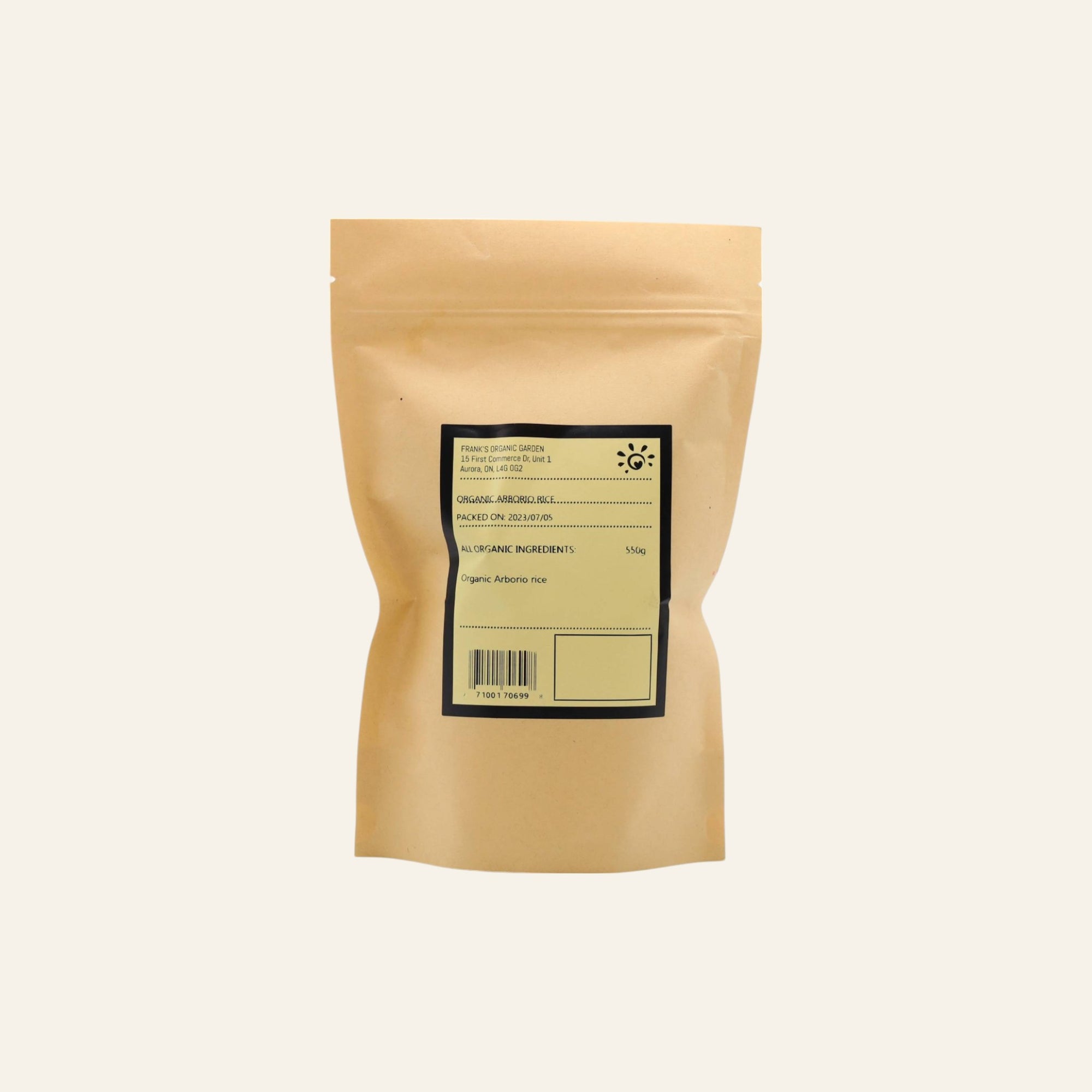 Frank's Organic Arborio Rice 550g