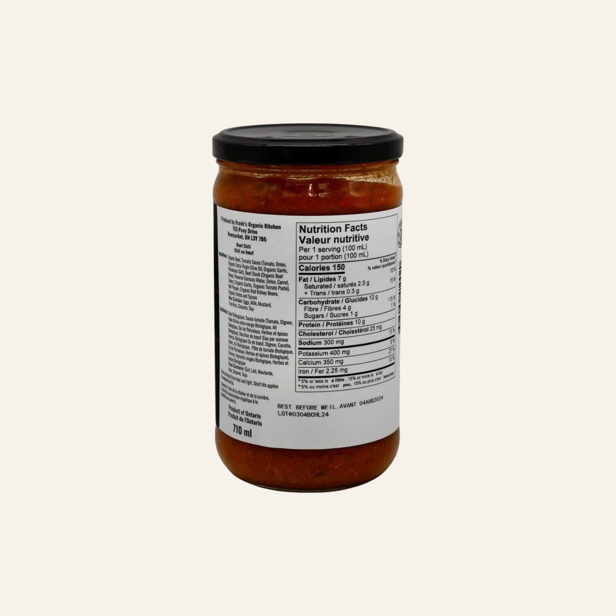 Frank's Organic Beef Chili 710mL