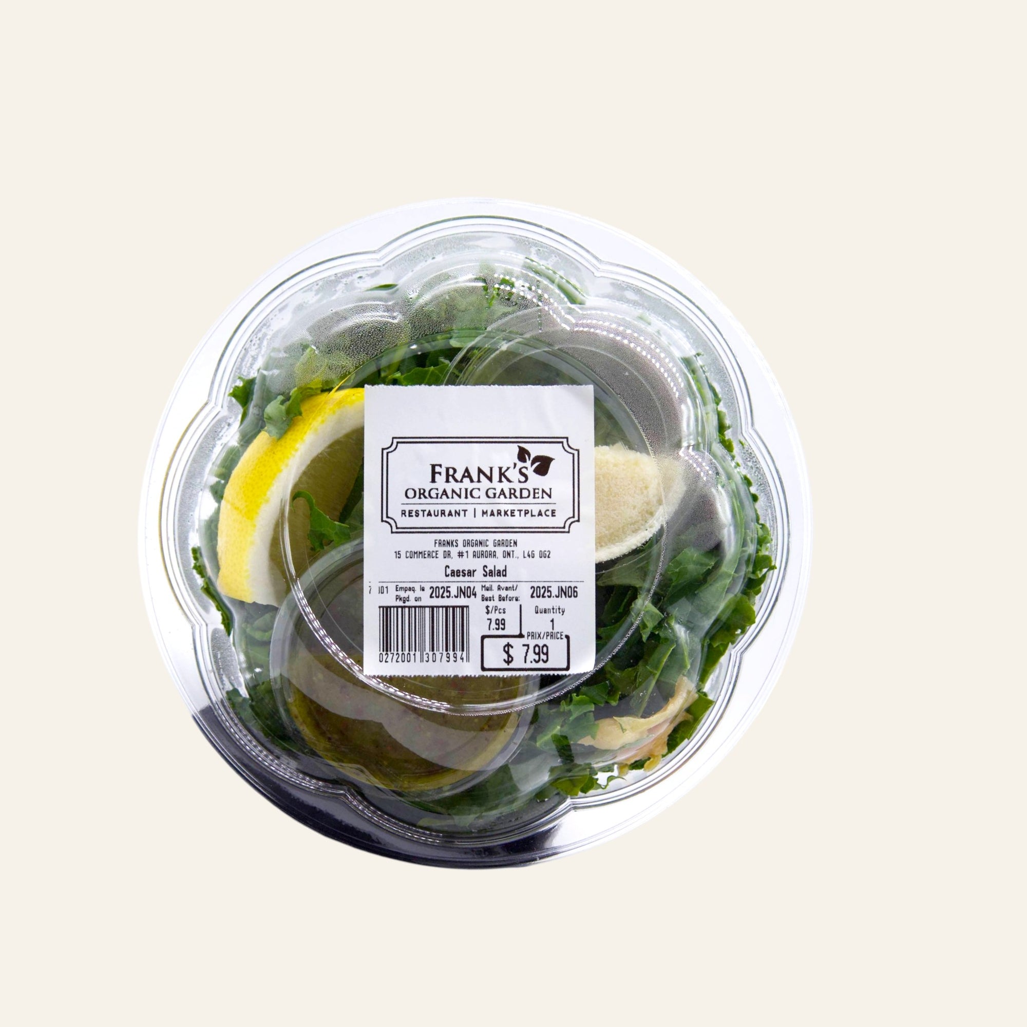 Frank's Organic Kale Caesar Salad