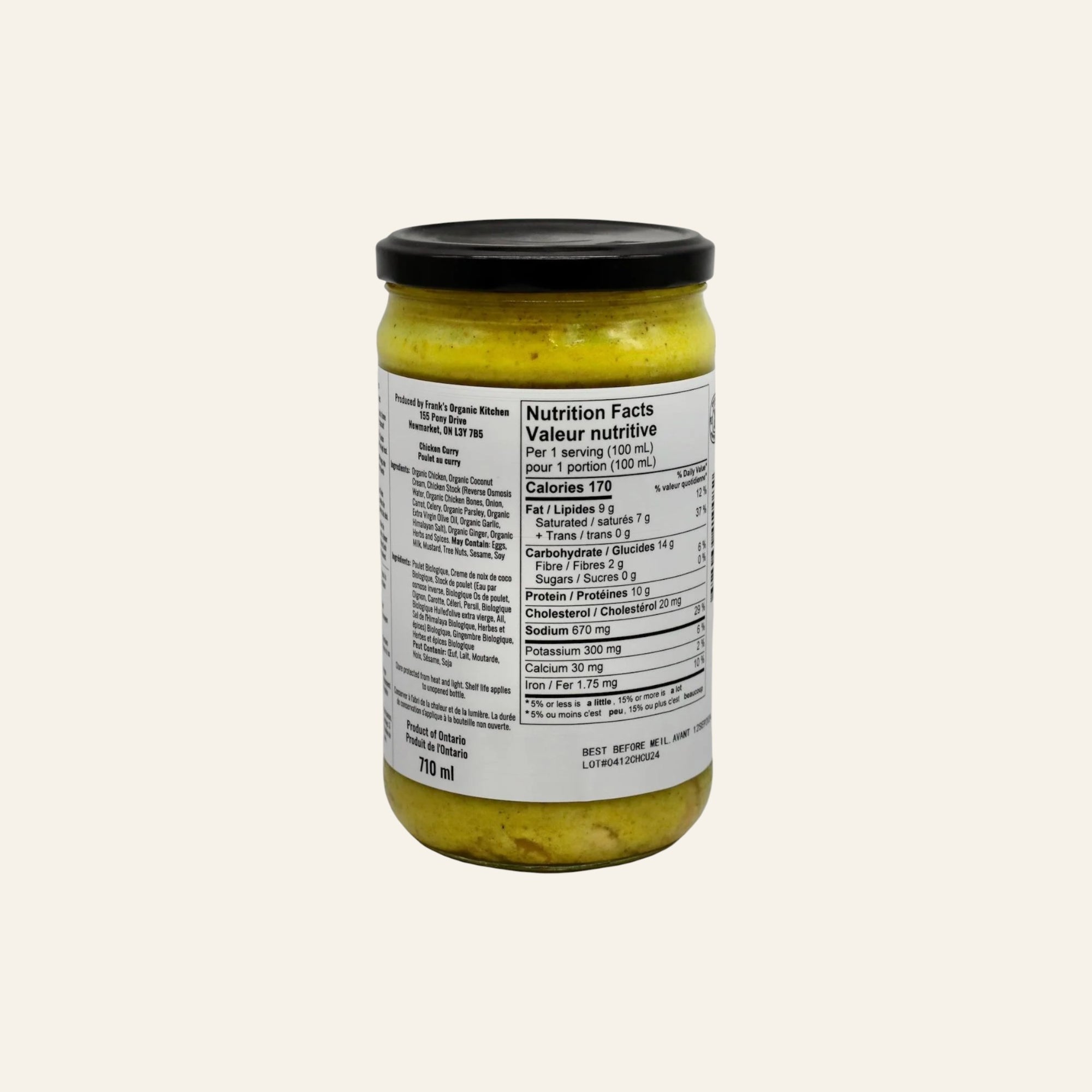 Frank's Organic Chicken Curry 710mL