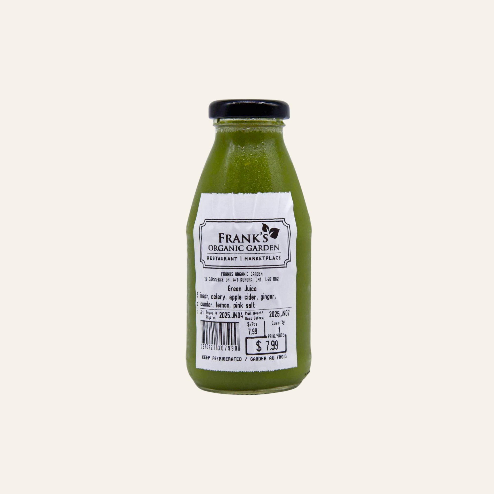 Frank's Organic Cold Pressed Green Juice