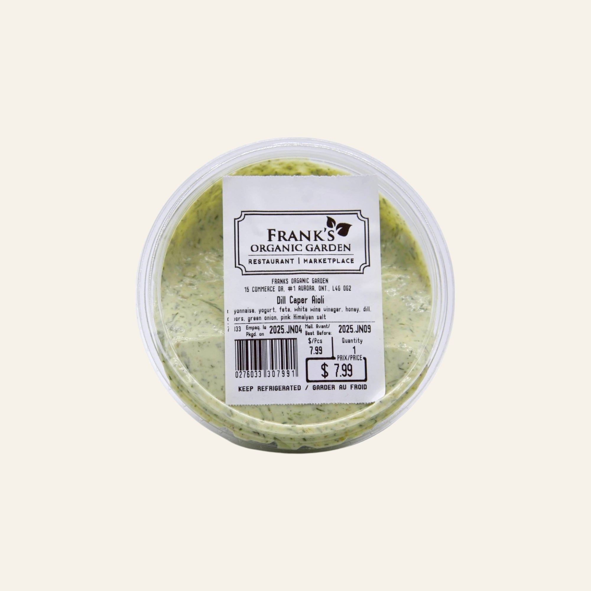 Frank's Organic Dill Caper Aioli
