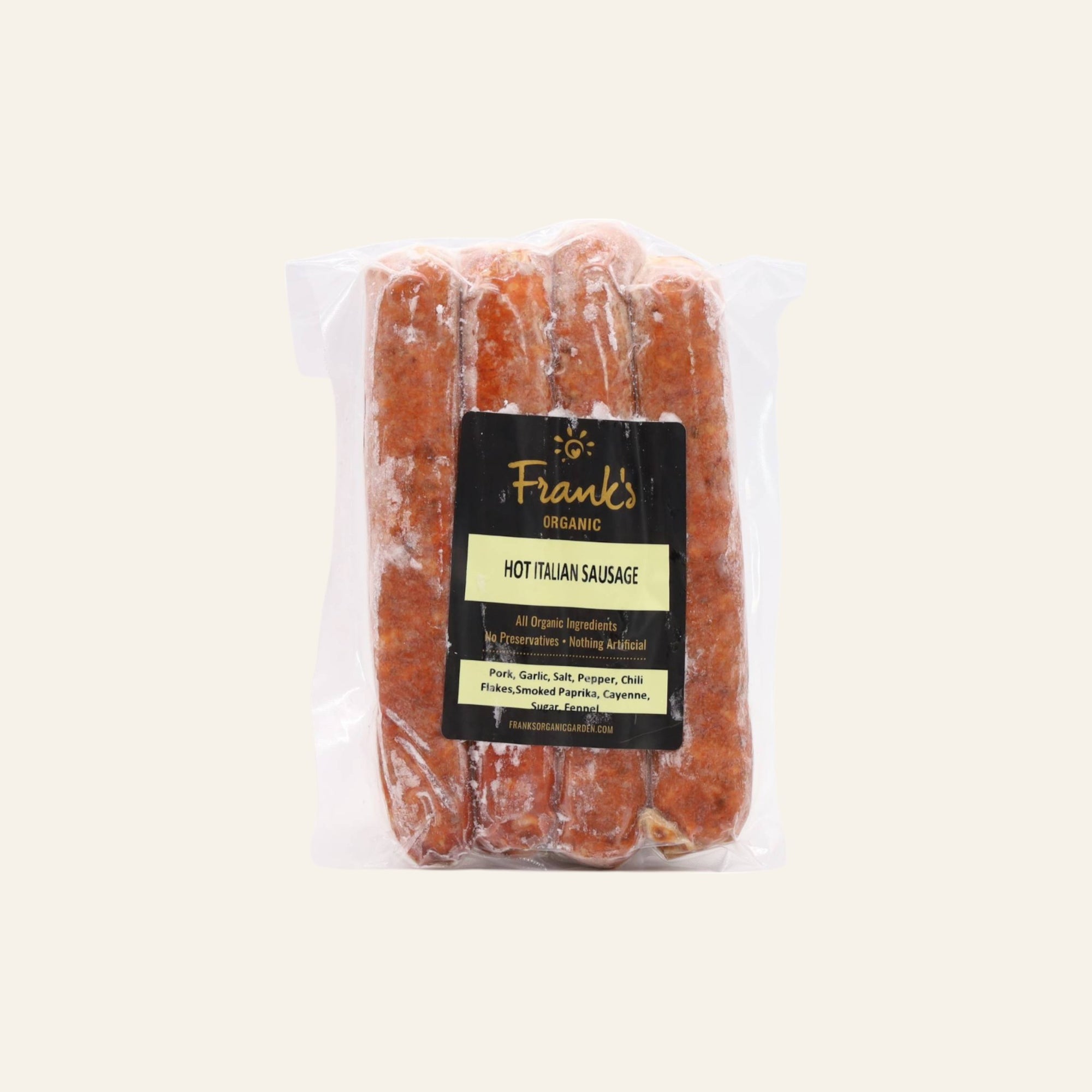 Frank’s Organic Hot Italian Sausage 4pc