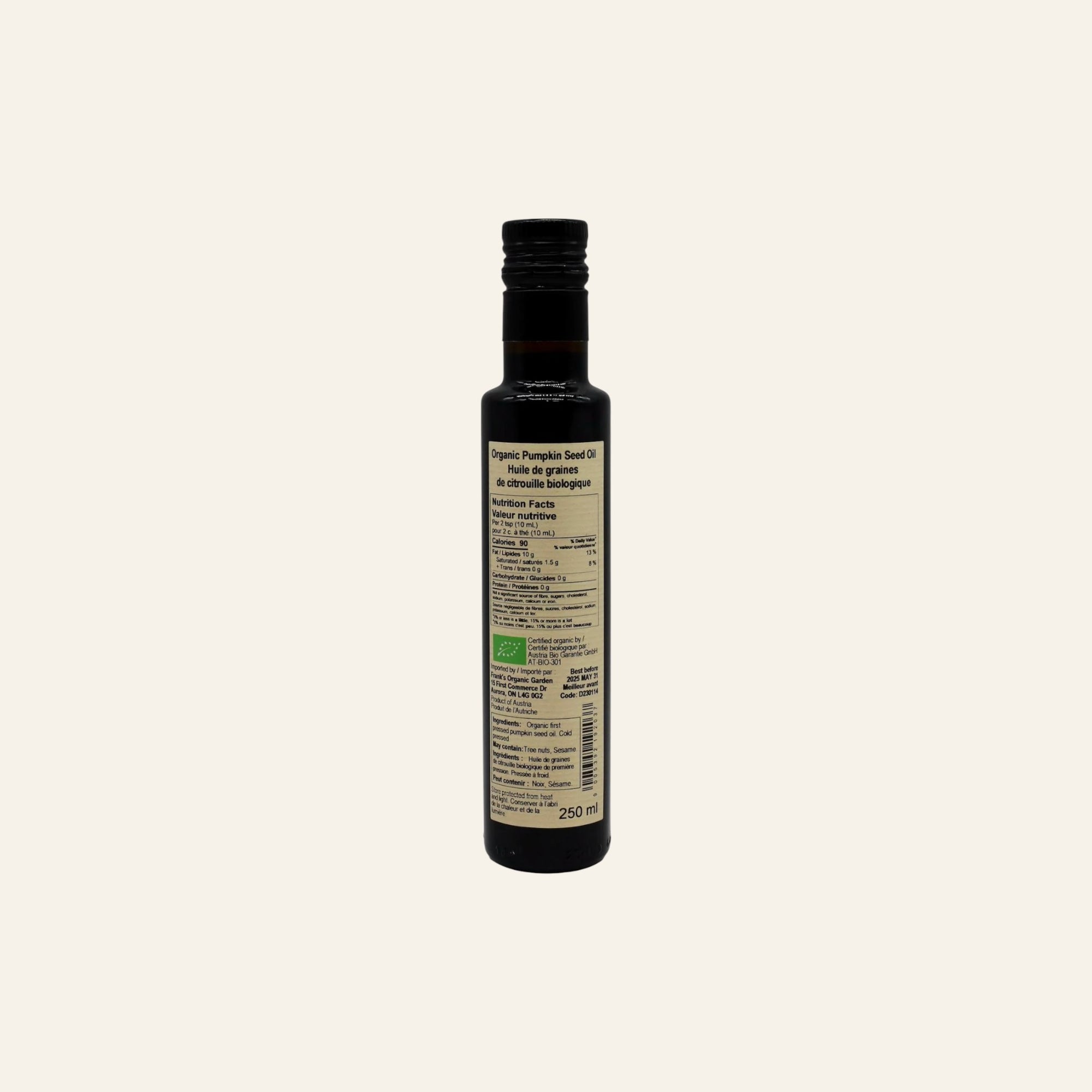 Frank's Organic Pumpkin Seed Oil 250mL