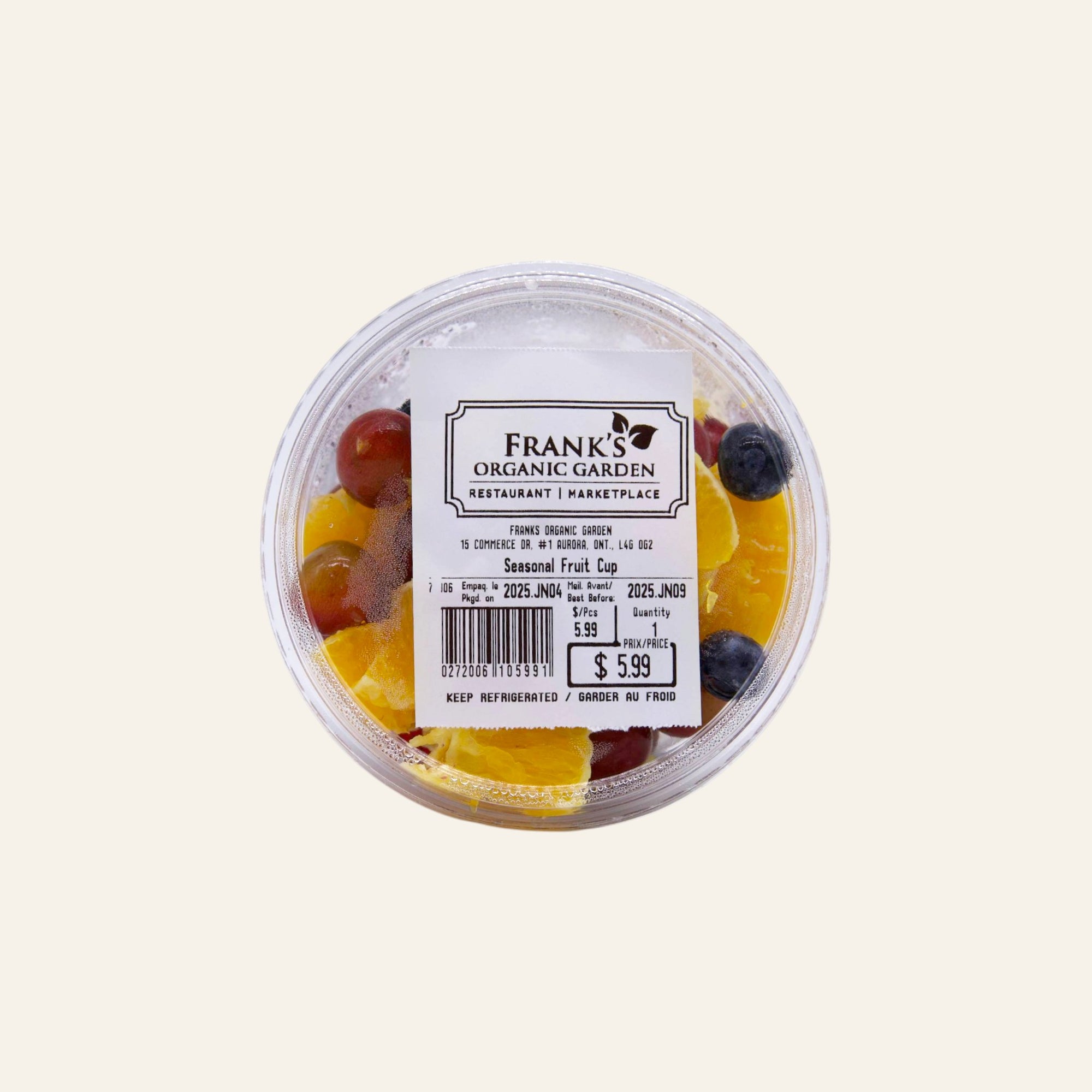 Frank's Organic Seasonal Fruit Cup