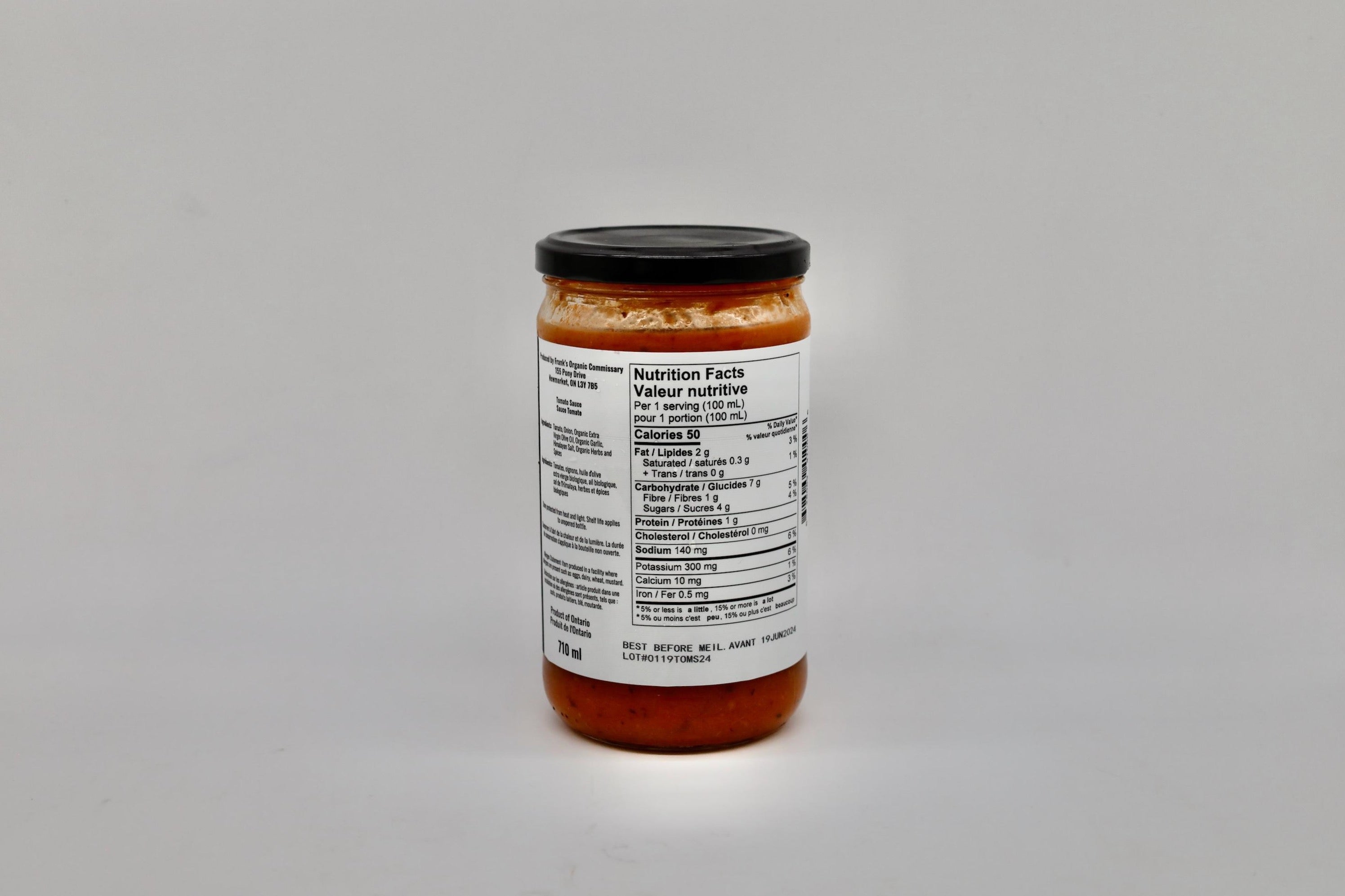 Frank's Organic Tomato Sauce 710mL