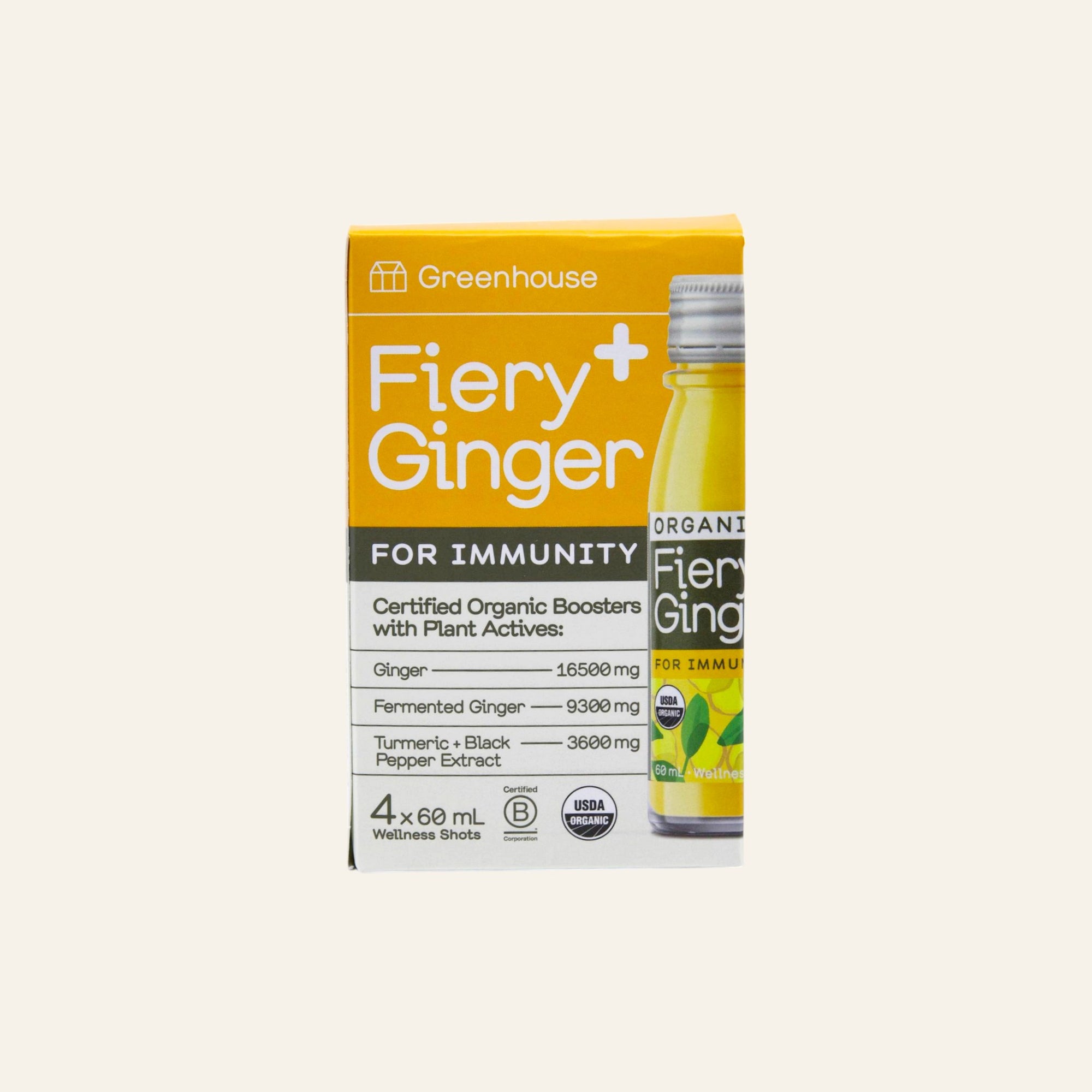 Greenhouse Organic Fiery Ginger Shot Box 4x60mL