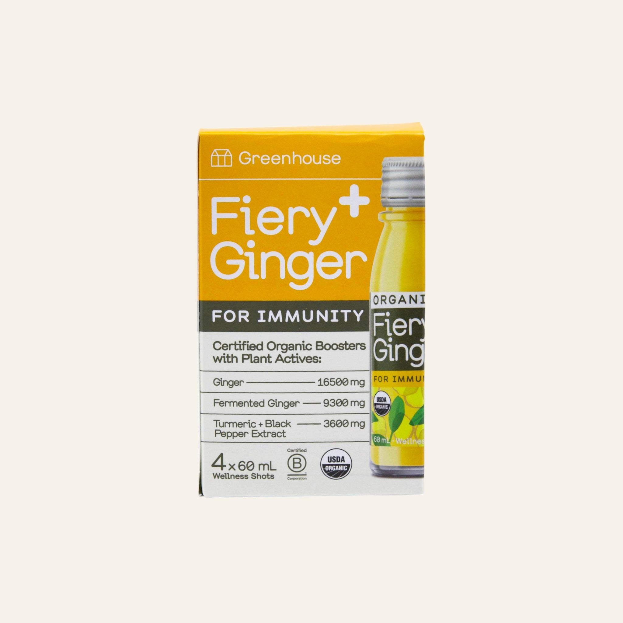 Greenhouse Organic Fiery Ginger Shot Box 4x60mL
