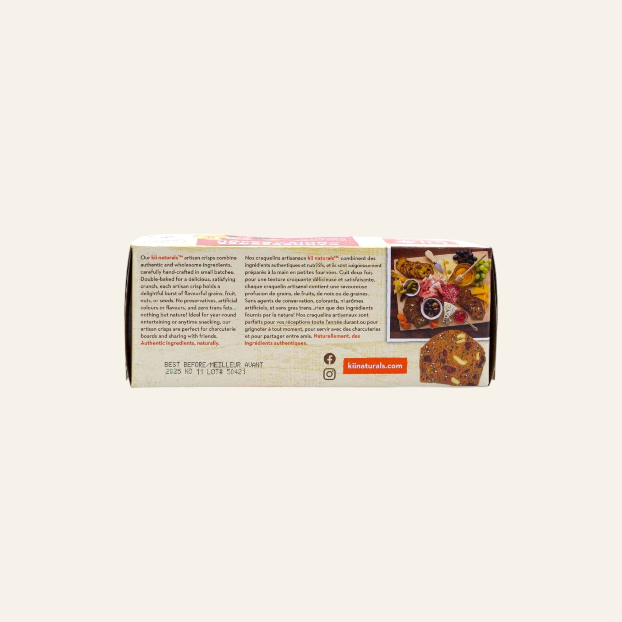 Kii Naturals Organic Cranberry & Cashew Crisps 150g