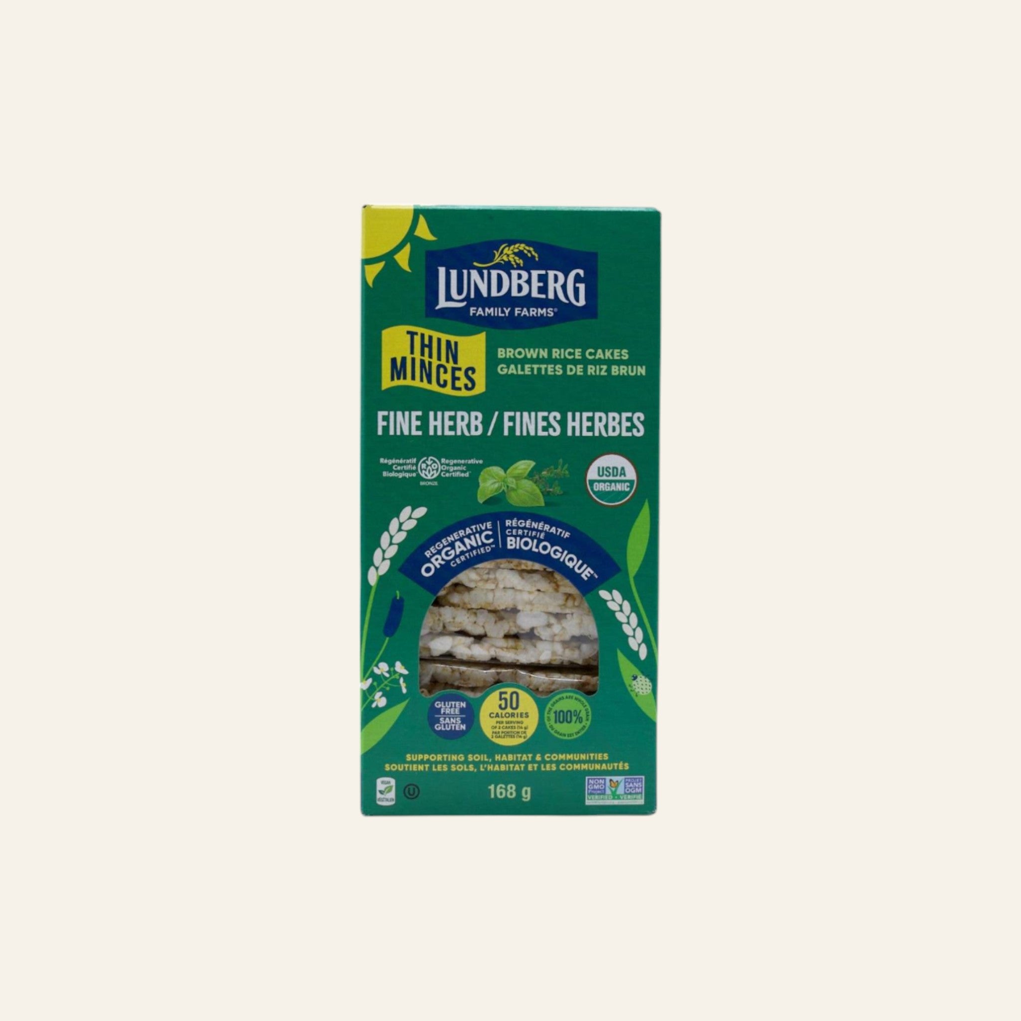 Lundberg Organic Fine Herb Brown Rice Cakes 168g