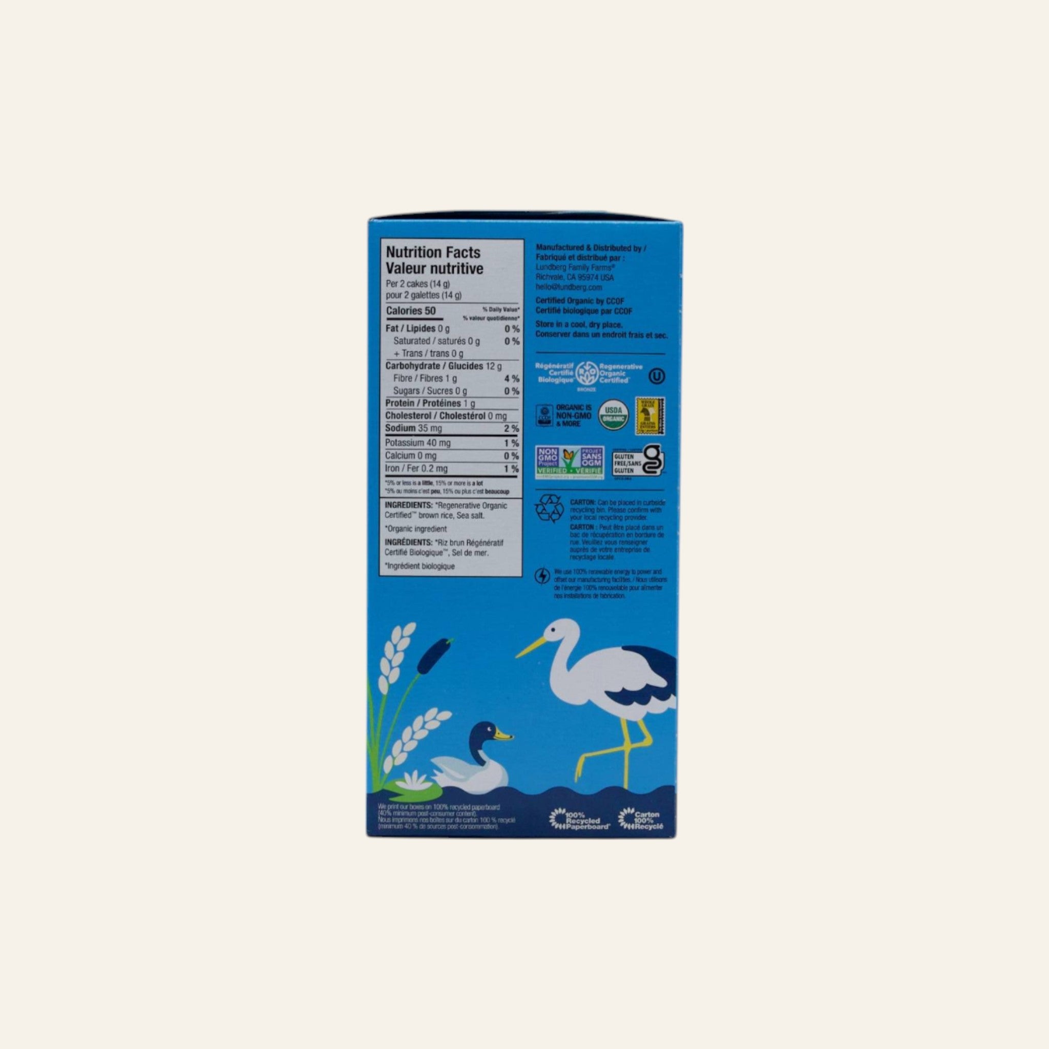 Lundberg Organic Brown Rice Sea Salt Cakes 168g