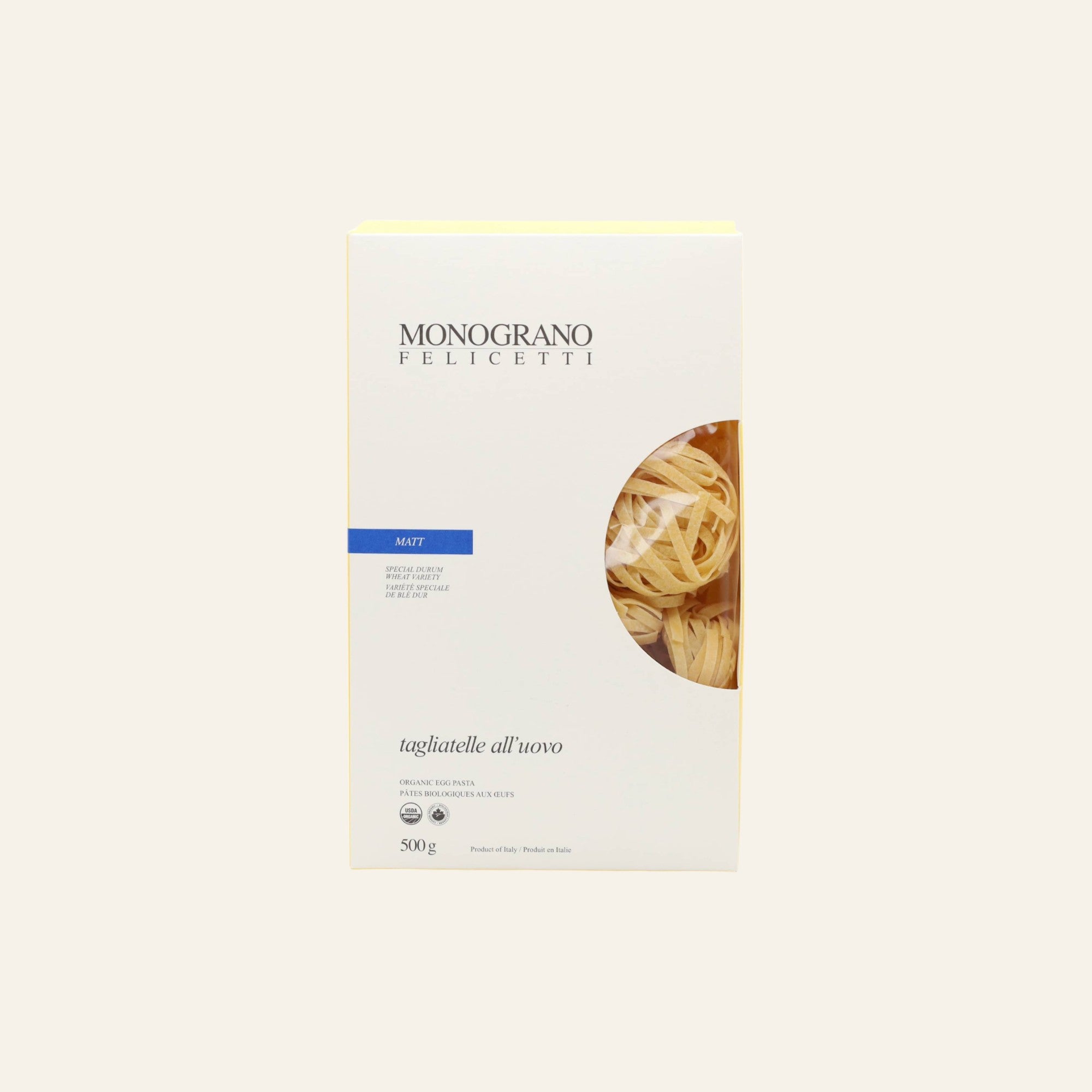 Monograno Organic Tagliatelle All'Uovo Pasta 500g