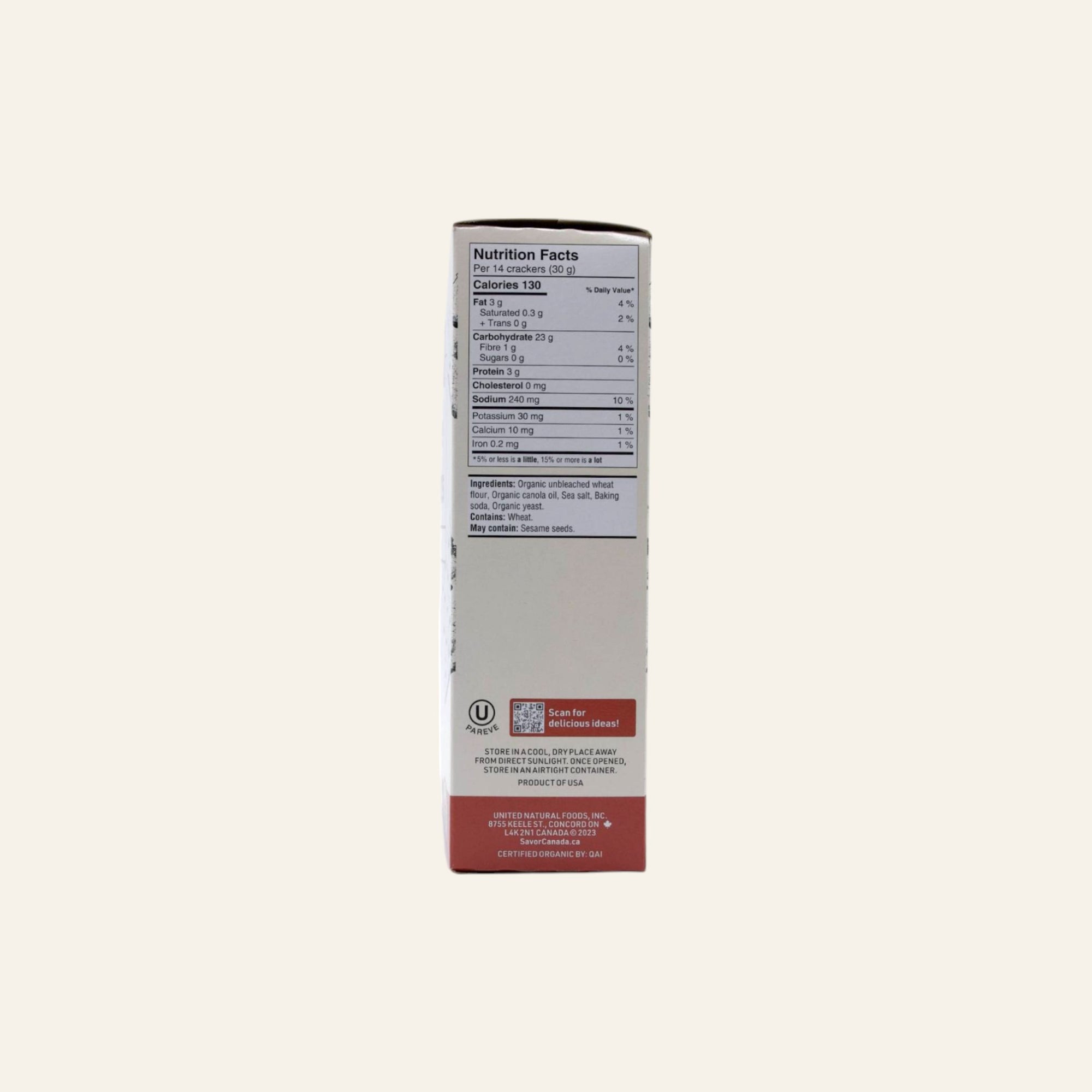 Savor Organic Saltine Crackers 156g