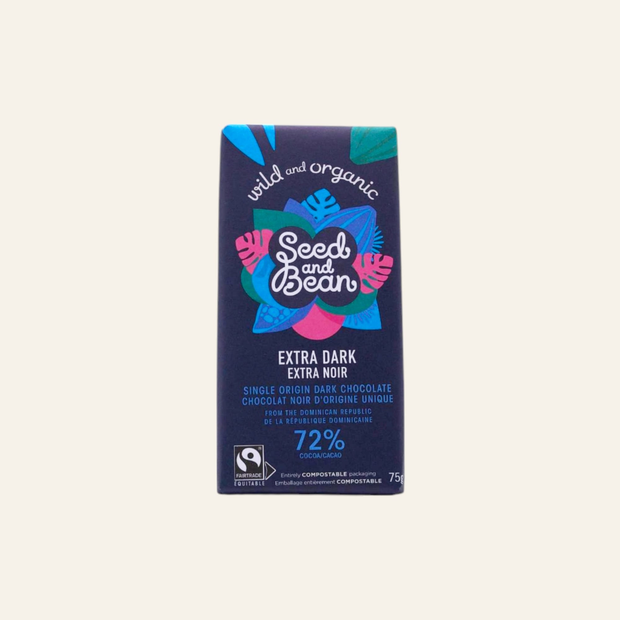 Seed & Bean Organic Extra Dark Chocolate Bar 75g