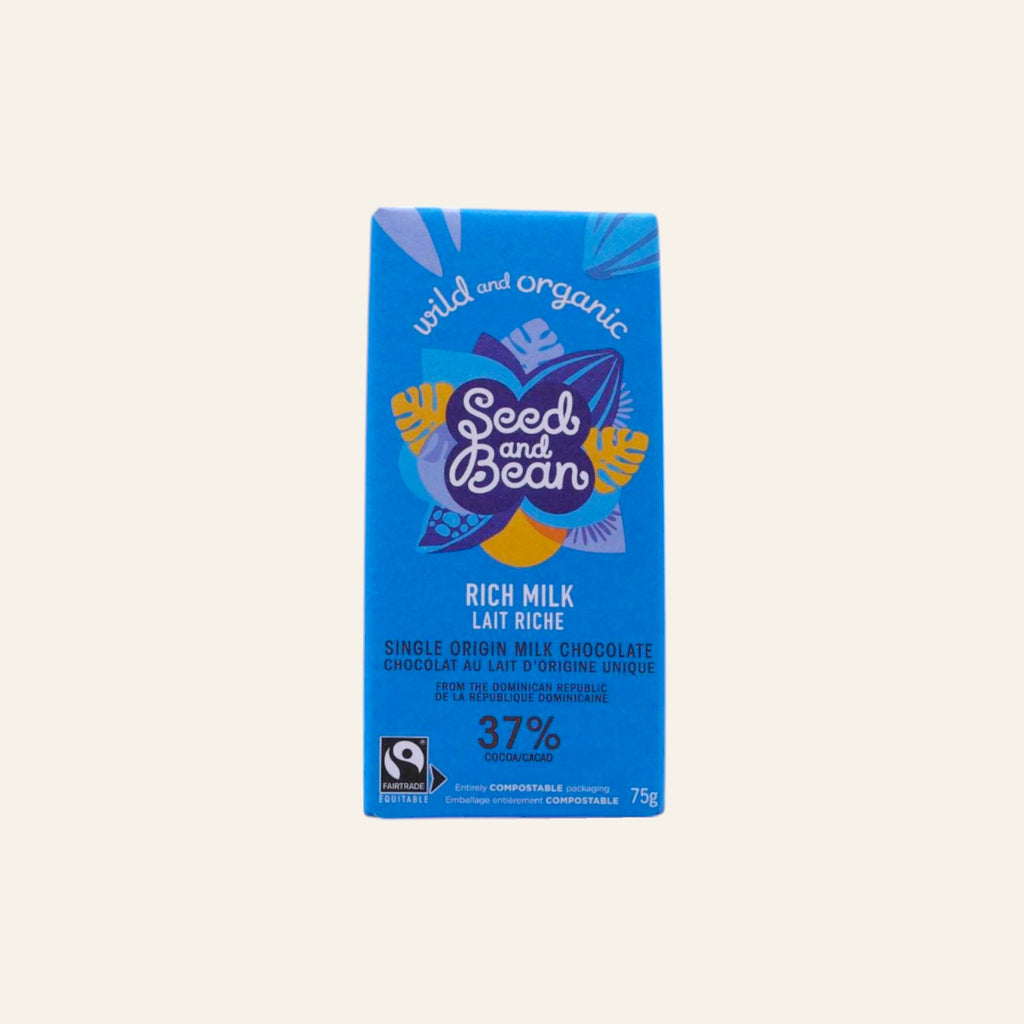 Seed & Bean Organic Rich Milk Chocolate Bar 75g